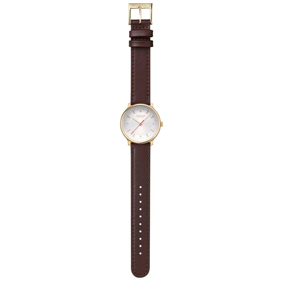 Mondaine Doppio 33 mm Brown Vegan Grape Leather