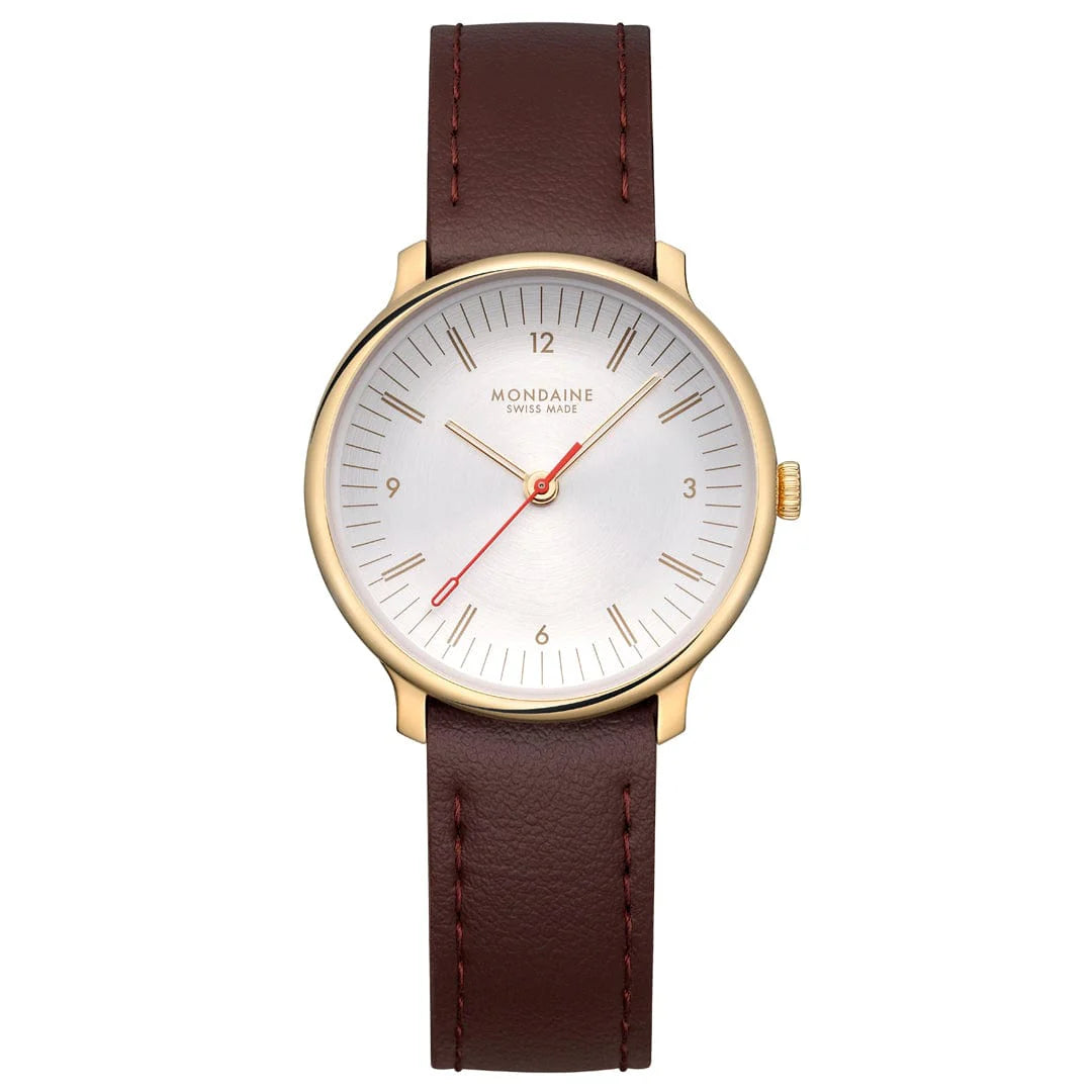 Mondaine Doppio 33 mm Brown Vegan Grape Leather