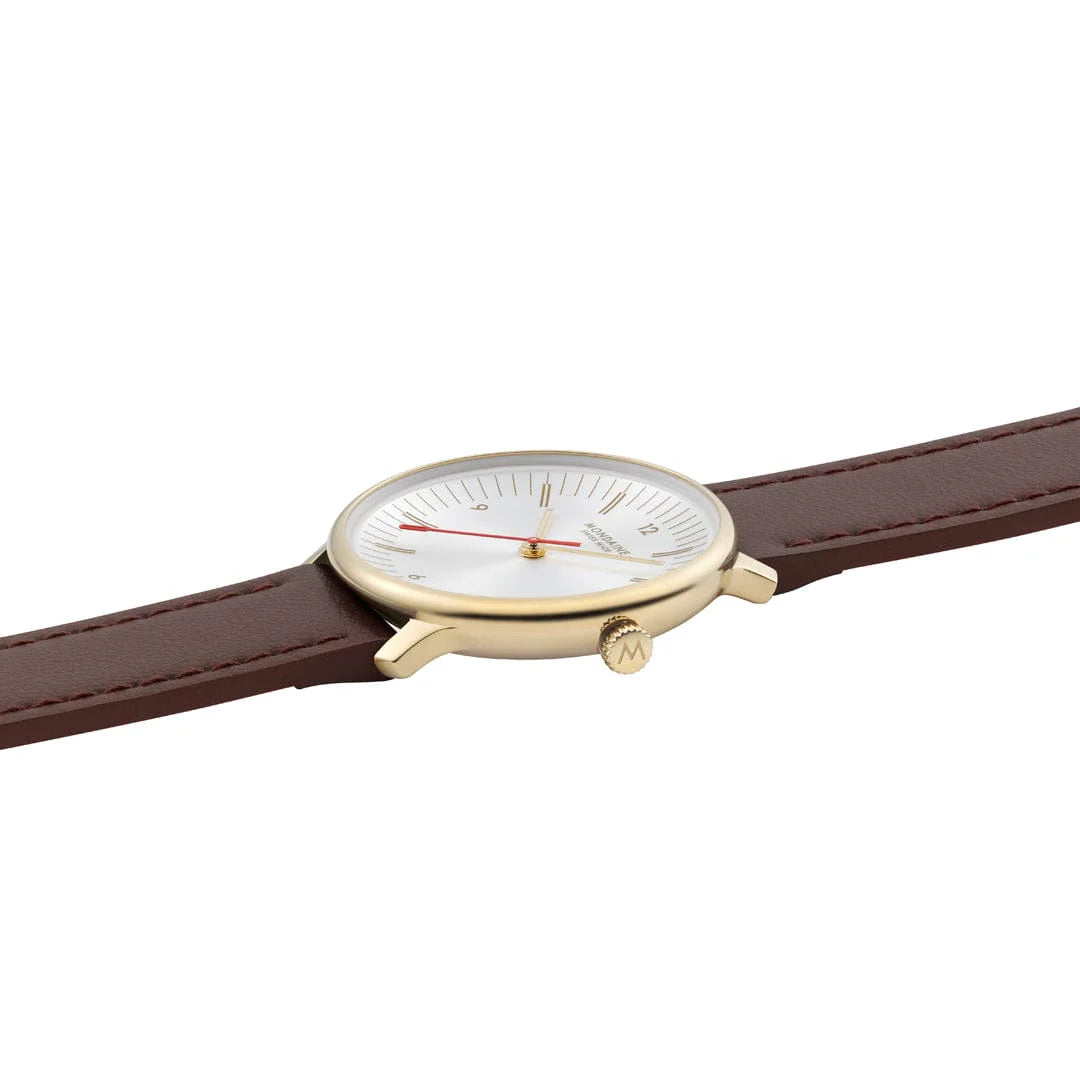 Mondaine Doppio 33 mm Brown Vegan Grape Leather