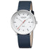 Mondaine Doppio Solar Powered 41 mm Blue Vegan Apple Leather Strap