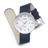 Mondaine Doppio Solar Powered 41 mm Blue Vegan Apple Leather Strap