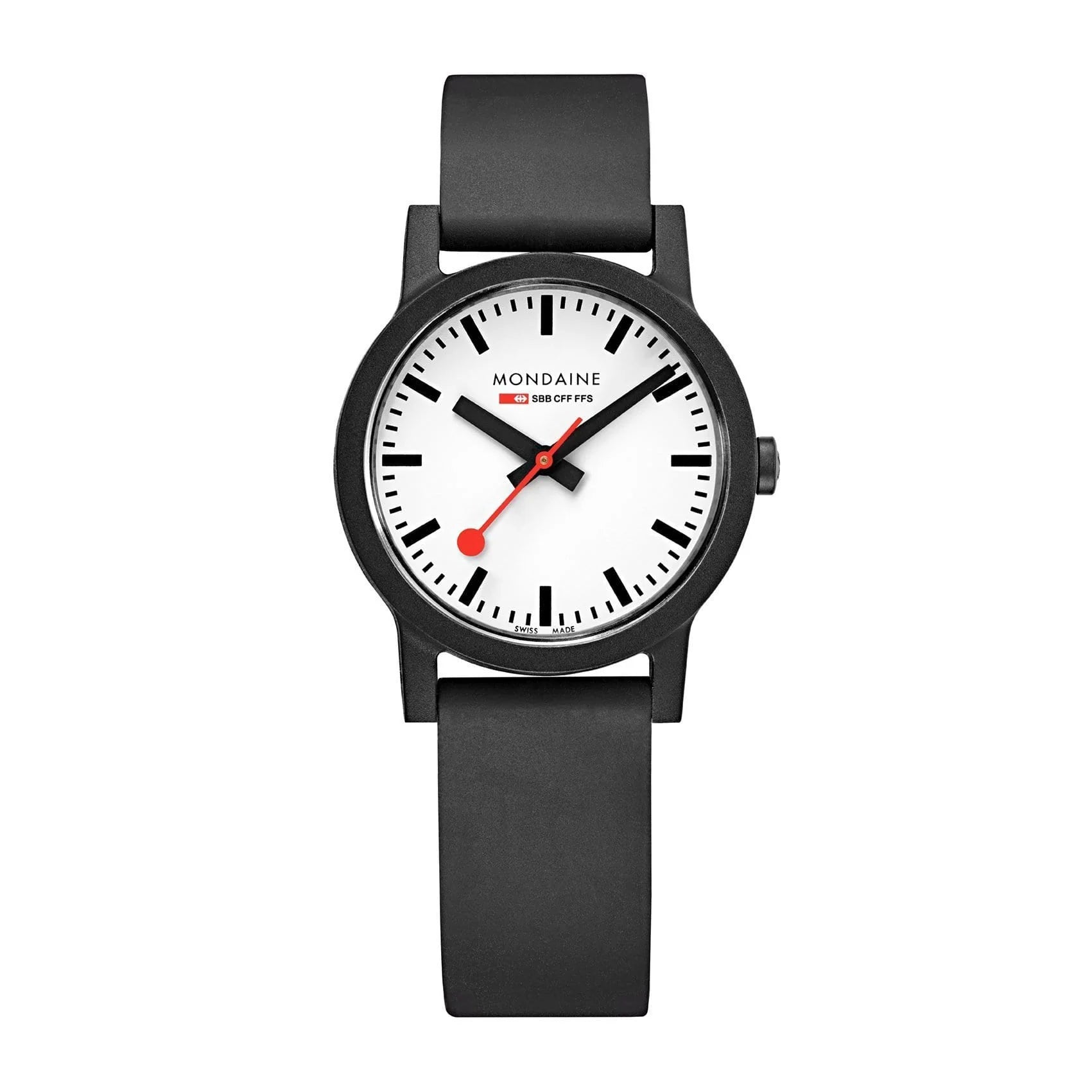 Mondaine Essence Men's Watch, 32 mm, Black Watch Strap