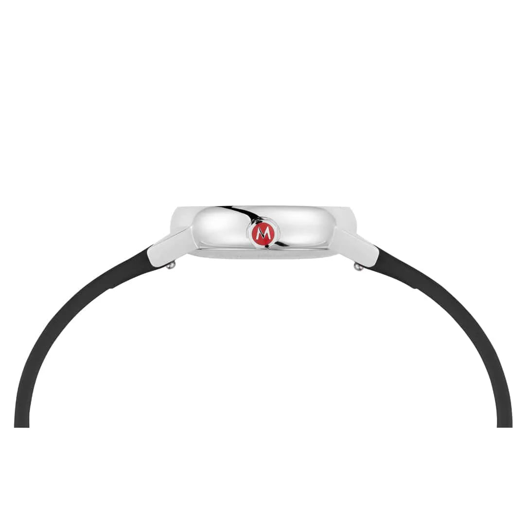 Mondaine Evo2 Women's Watch Black Vegan Grape Leather Strap, 26 mm