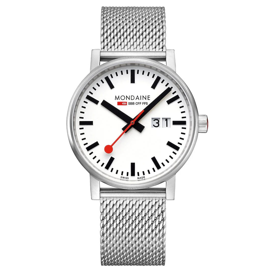 Mondaine Evo2 Men's Watch, Polished Steel, 40 mm, Stainless Steel Strap