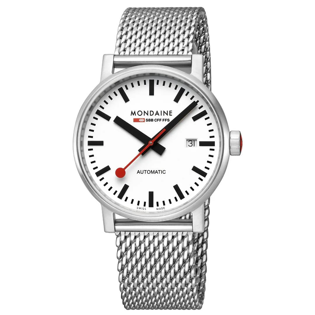 Mondaine Evo2 Automatic Men's Watch, Polished Steel, 40 mm, Stainless Steel Strap