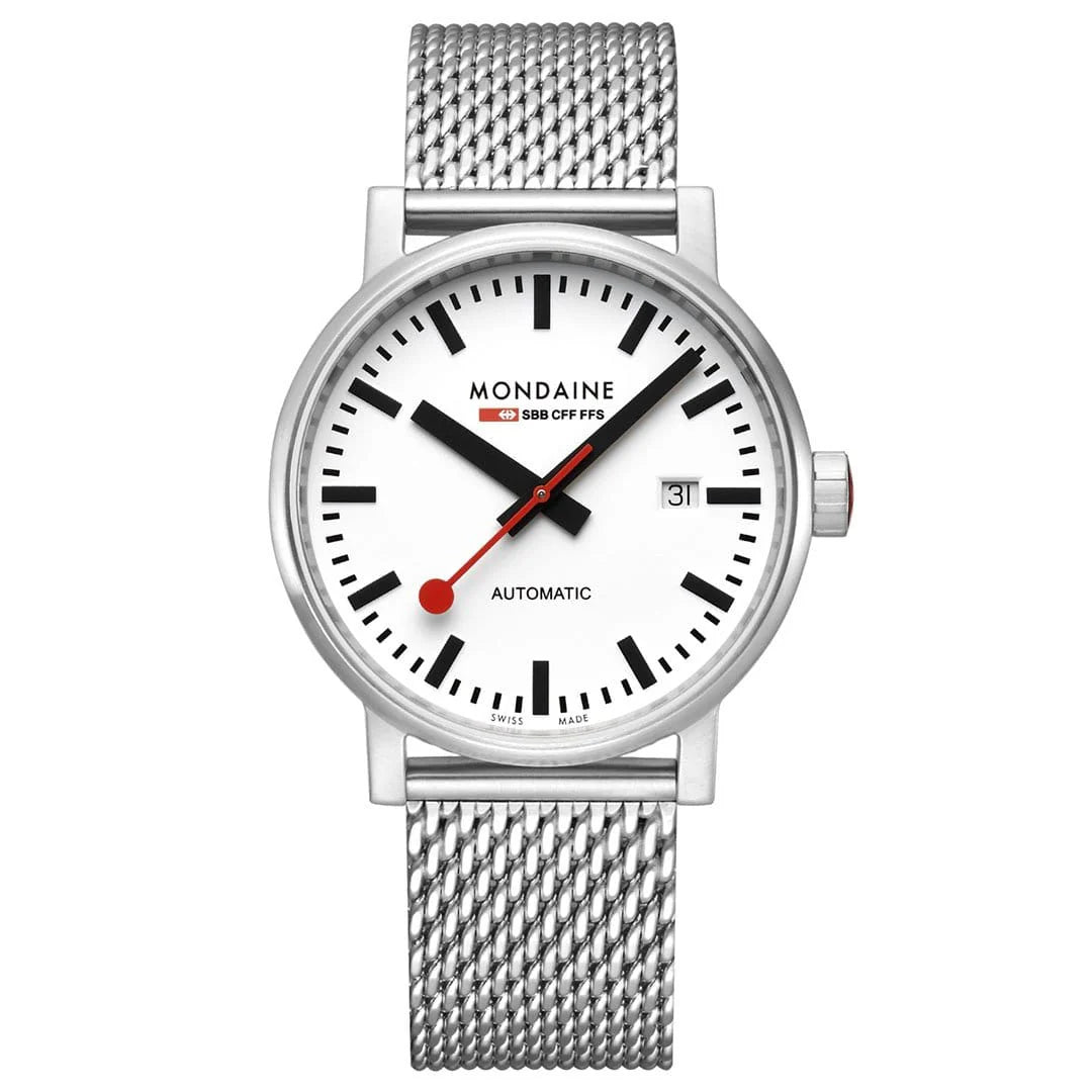 Mondaine Evo2 Automatic Men's Watch, Polished Steel, 40 mm, Stainless Steel Strap