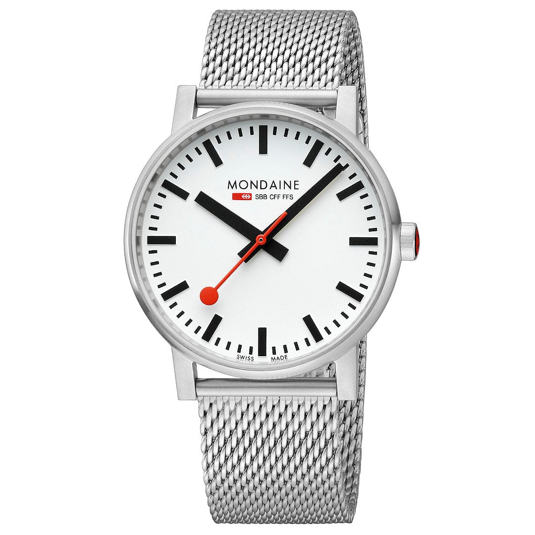 Mondaine Evo2 Men's Watch, Polished Steel, 43 mm, Stainless Steel Strap
