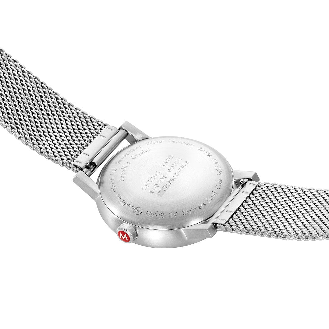 Mondaine Evo2 Men's Watch, Polished Steel, 43 mm, Stainless Steel Strap