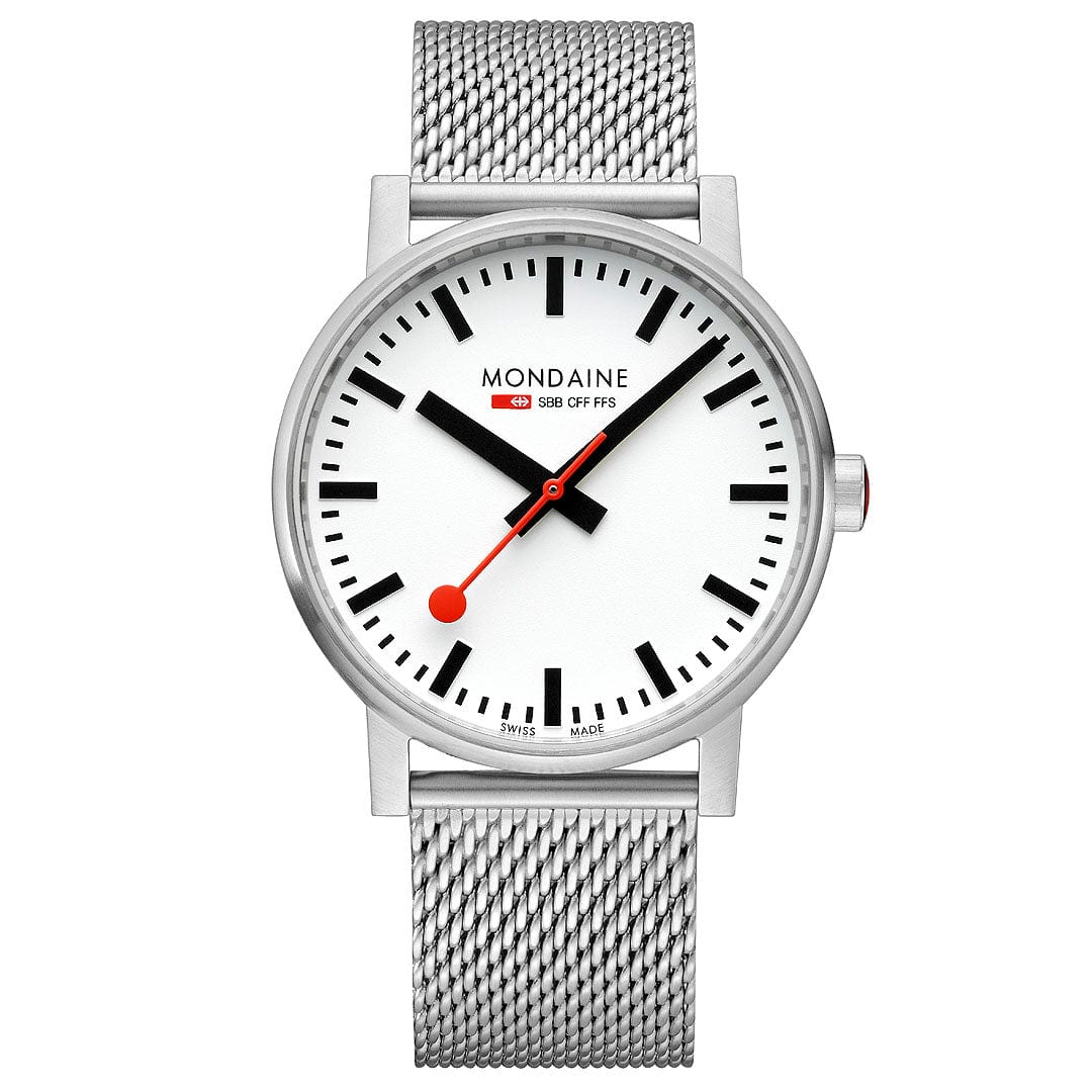 Mondaine Evo2 Men's Watch, Polished Steel, 43 mm, Stainless Steel Strap