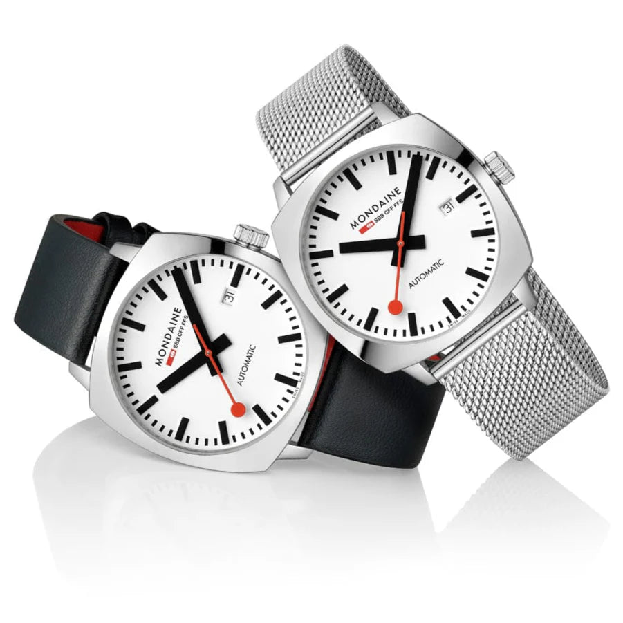 Mondaine Cushion Automatic 39 mm, Stainless Steel Mesh, MSL.3961B.SM
