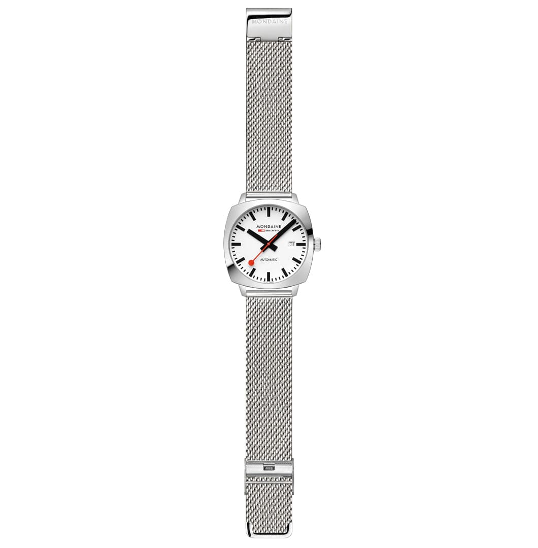Mondaine Cushion Automatic 39 mm, Stainless Steel Mesh, MSL.3961B.SM