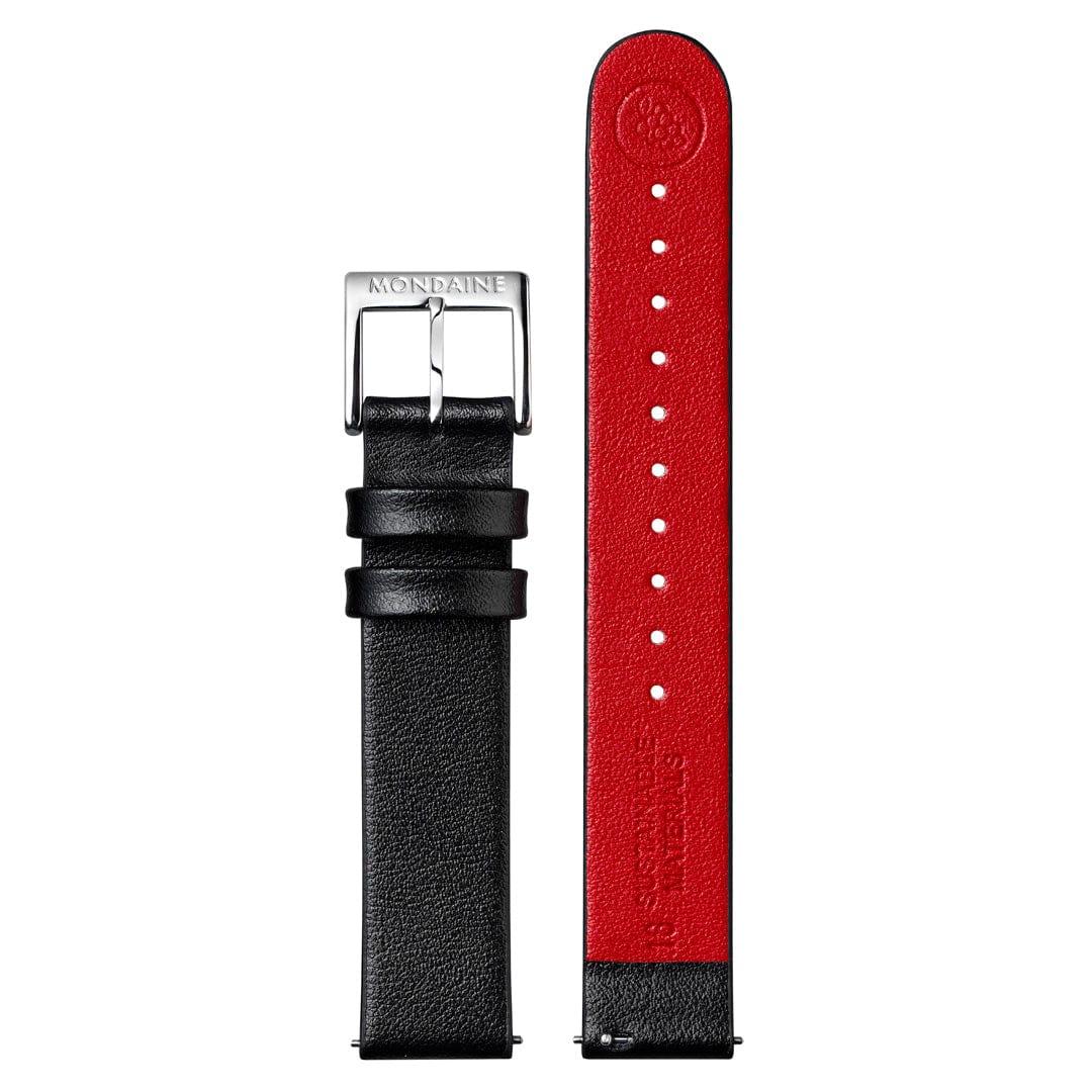 Mondaine Petite Cushion Watch Black Vegan Grape Leather, 31 mm MSL.31110.LBV