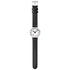 Mondaine stop2go watch Black Vegan Leather Strap, 34 mm