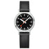 Mondaine stop2go watch Black Vegan Leather Strap, 34 mm