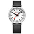 stop2go watch Black Vegan Leather Strap, 41 mm