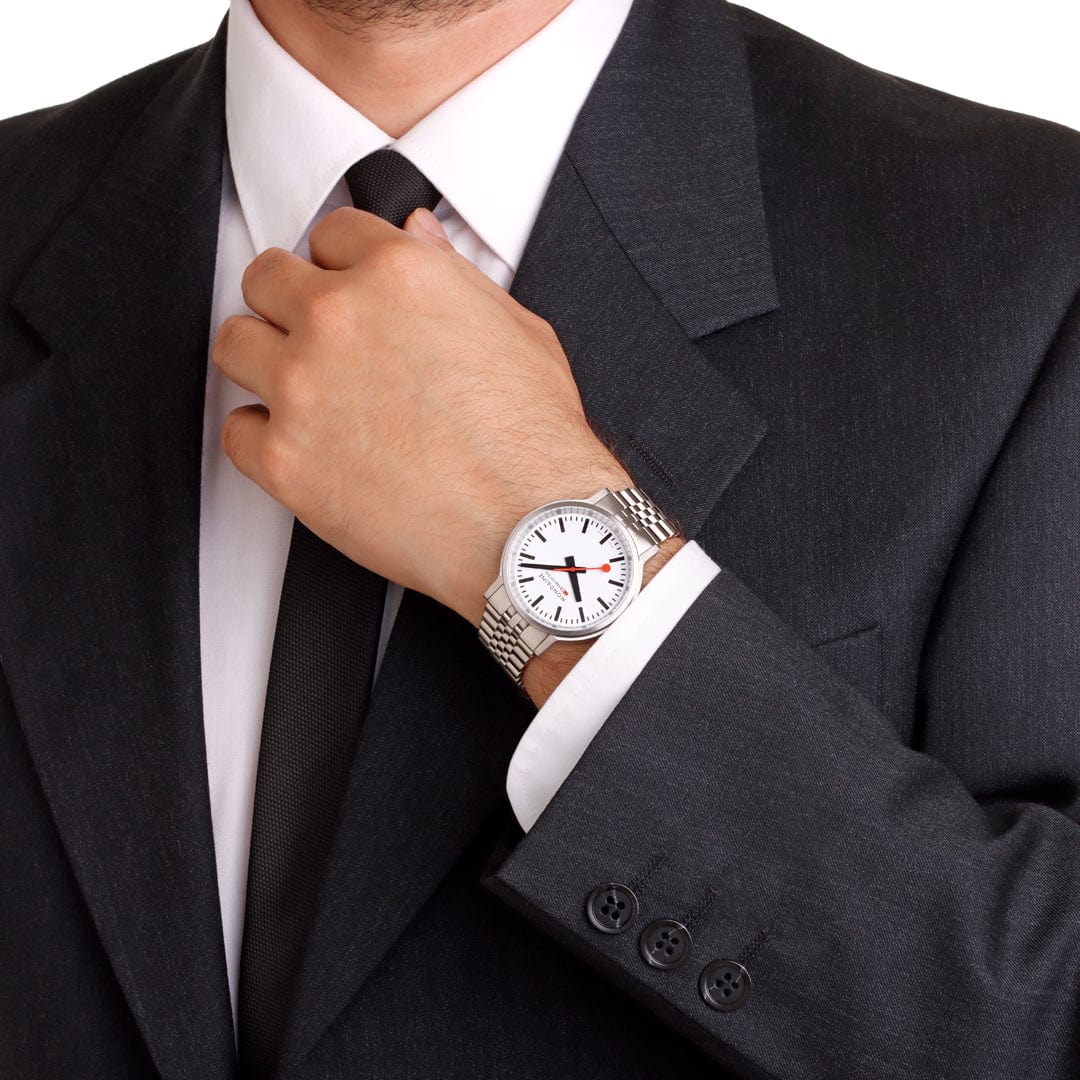 Mondaine stop2go Stainless Steel, 41 mm