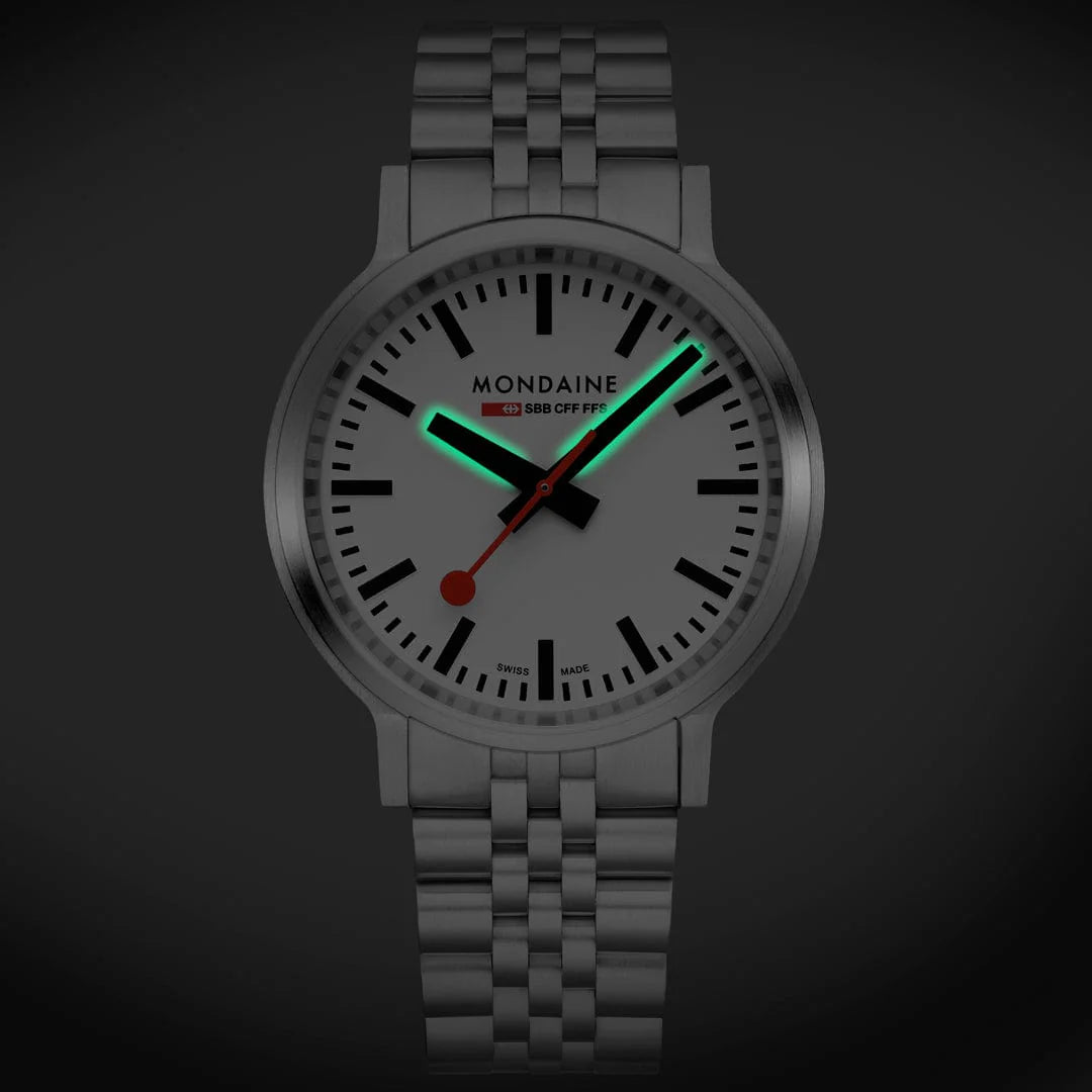 Mondaine stop2go Stainless Steel, 41 mm