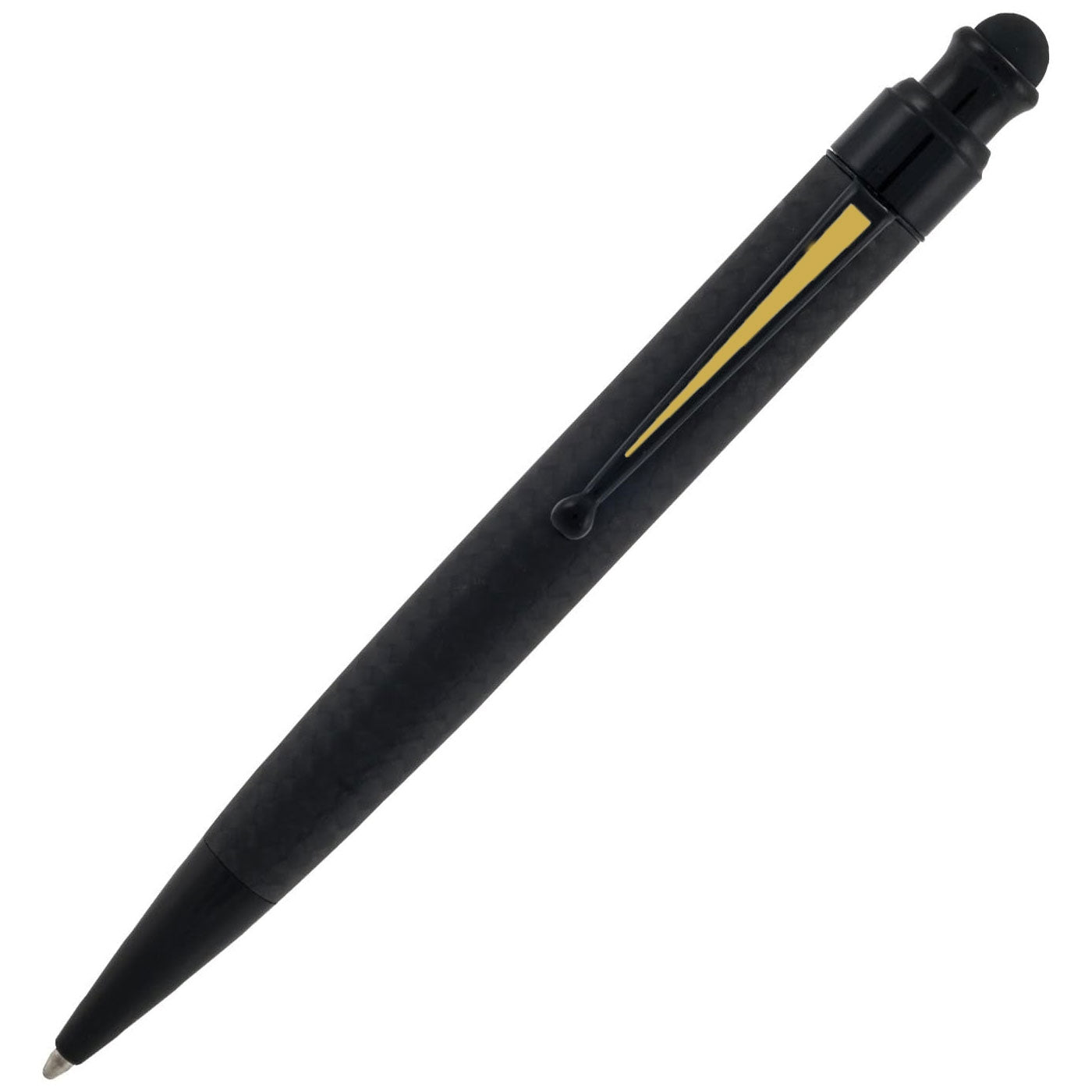 Monteverde One Touch Stylus Matte Carbon Ballpoint Pen With Yellow Clip