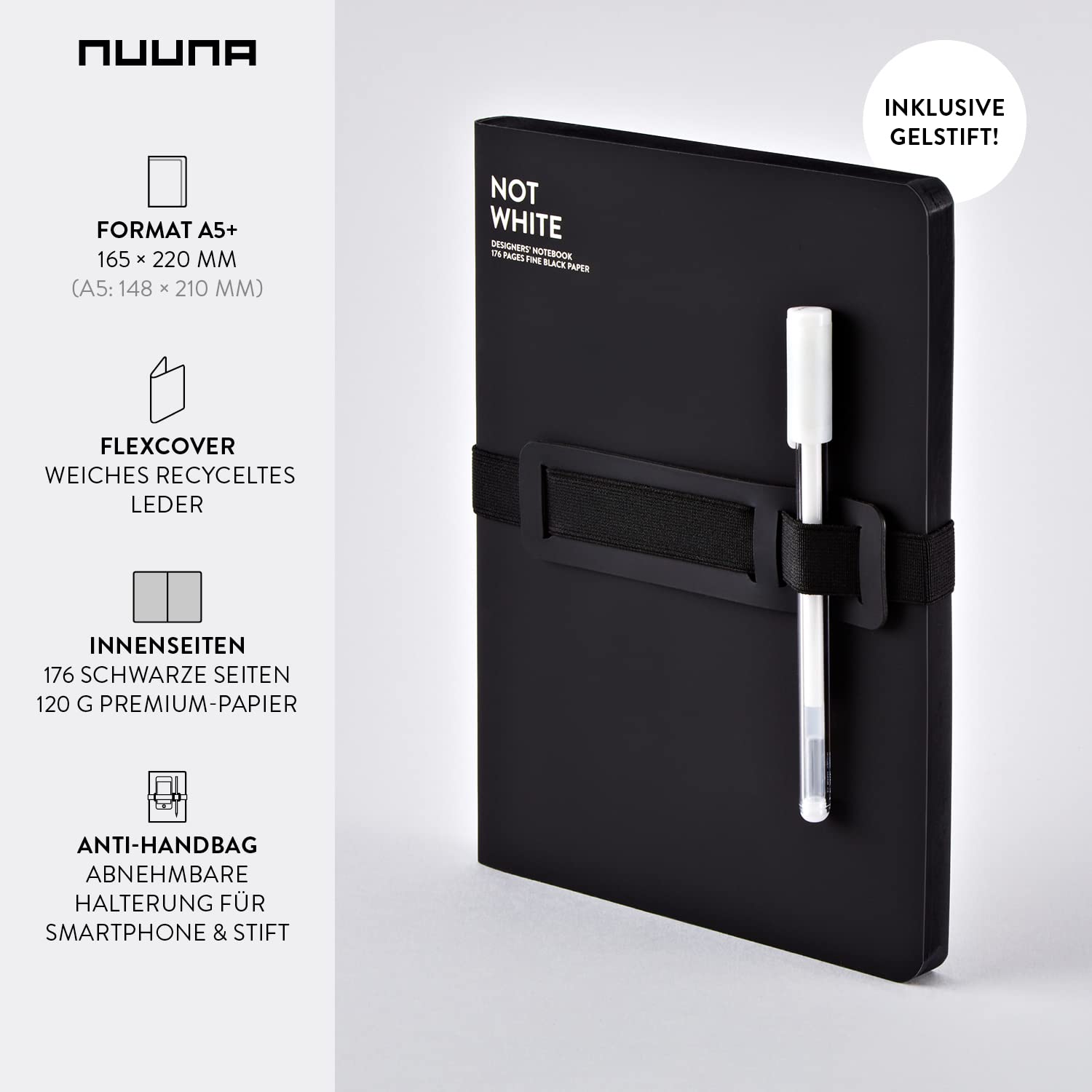 Nuuna Notebook Not White L Light BLACK