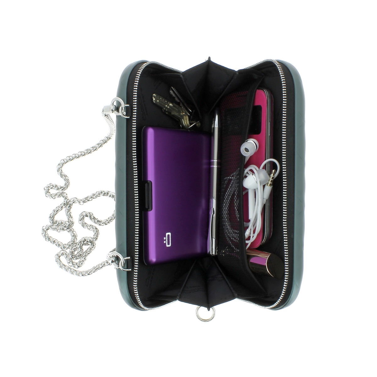 OGON Aluminum Quilted Lady Bag Platinum