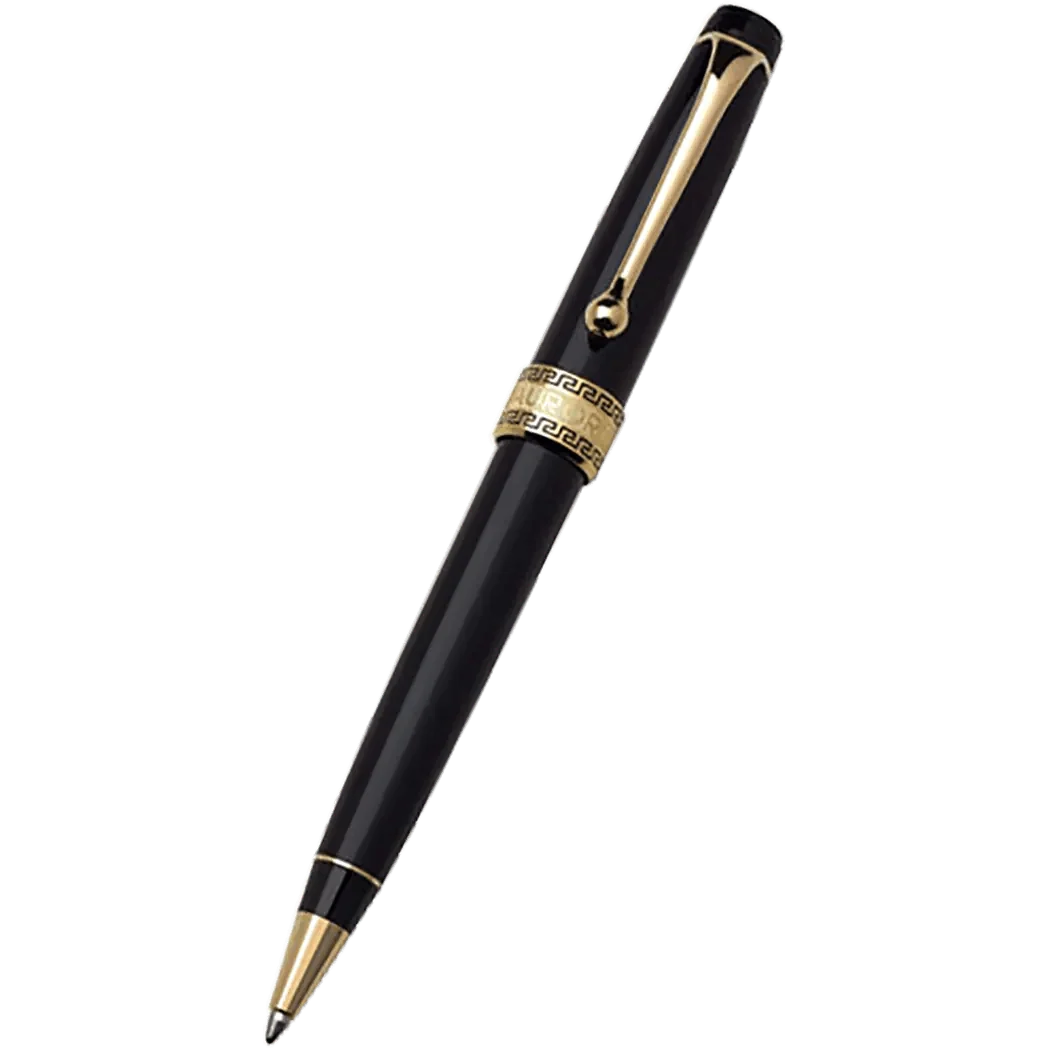 Aurora Optima Resin Black w/ Gold Plated Trim Ballpoint
