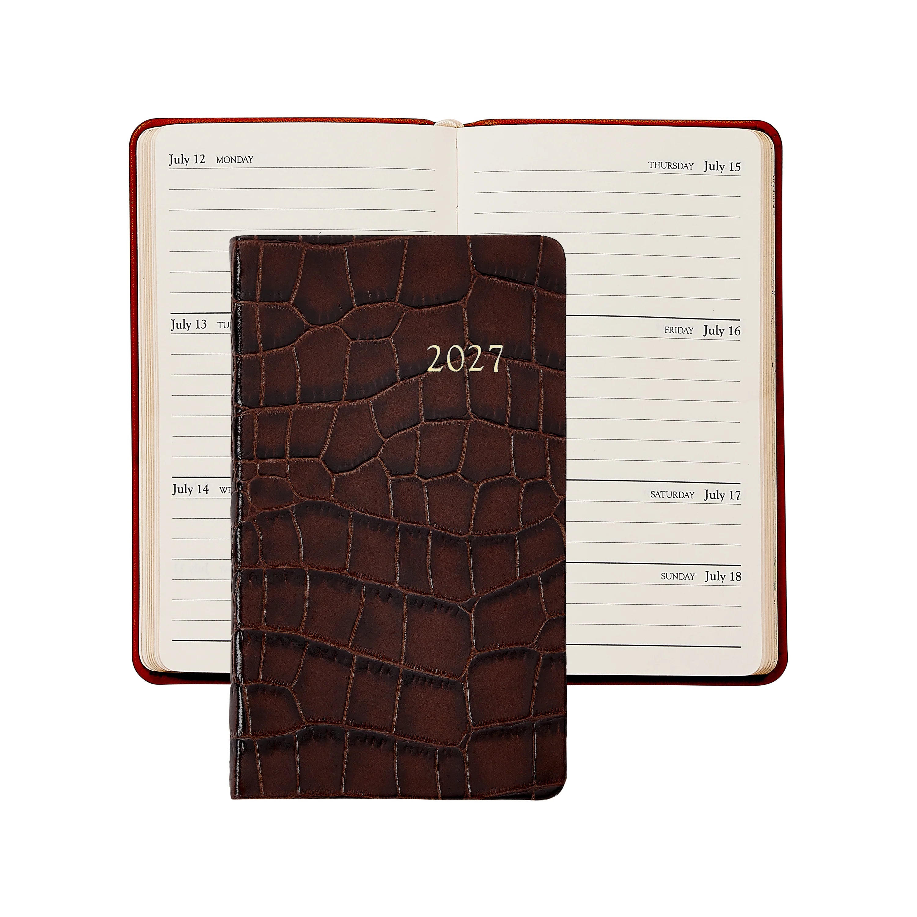 Graphic Image 2027 5" Pocket Datebook Croc Leather