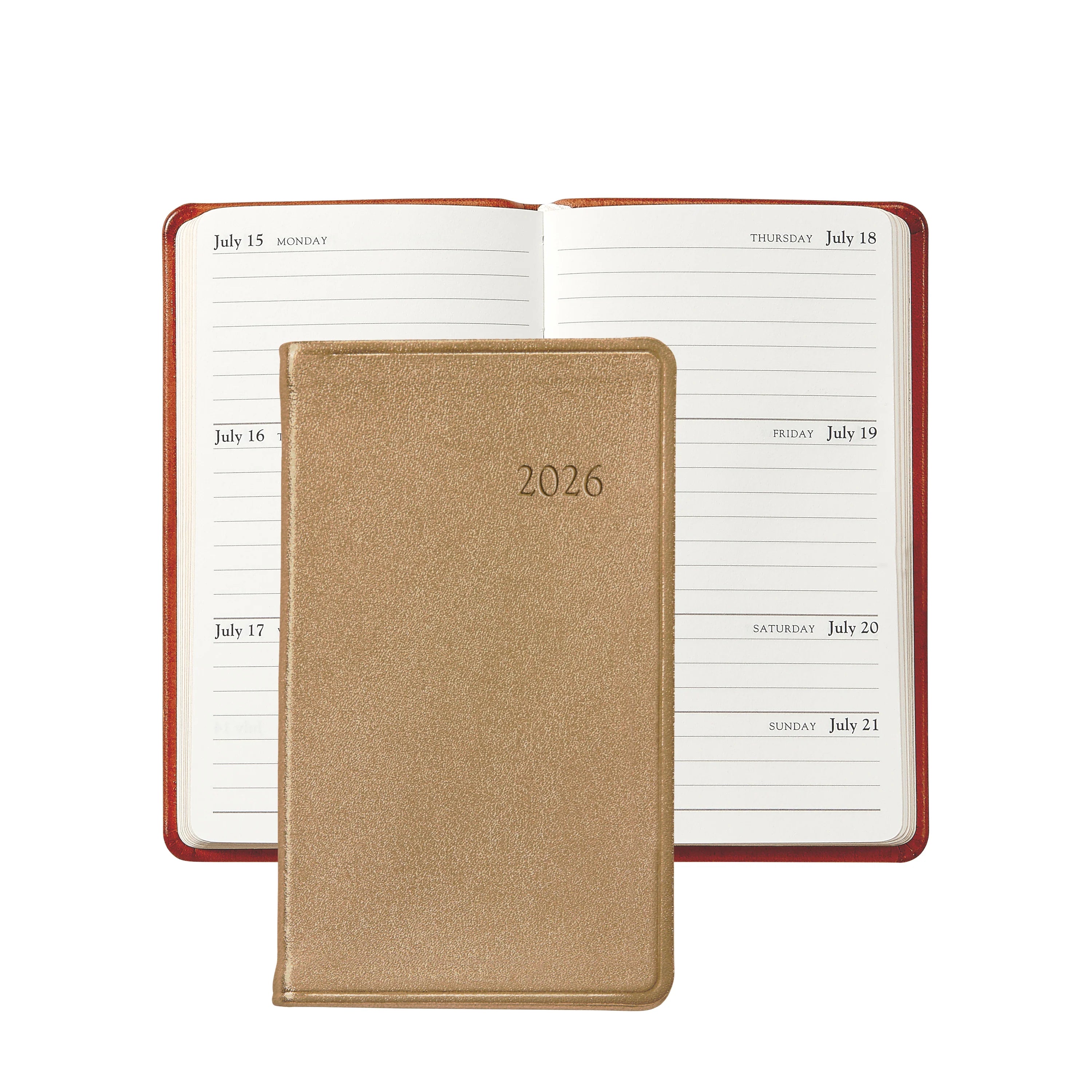 Graphic Image 2026 5" Pocket Datebook Goatskin Leather