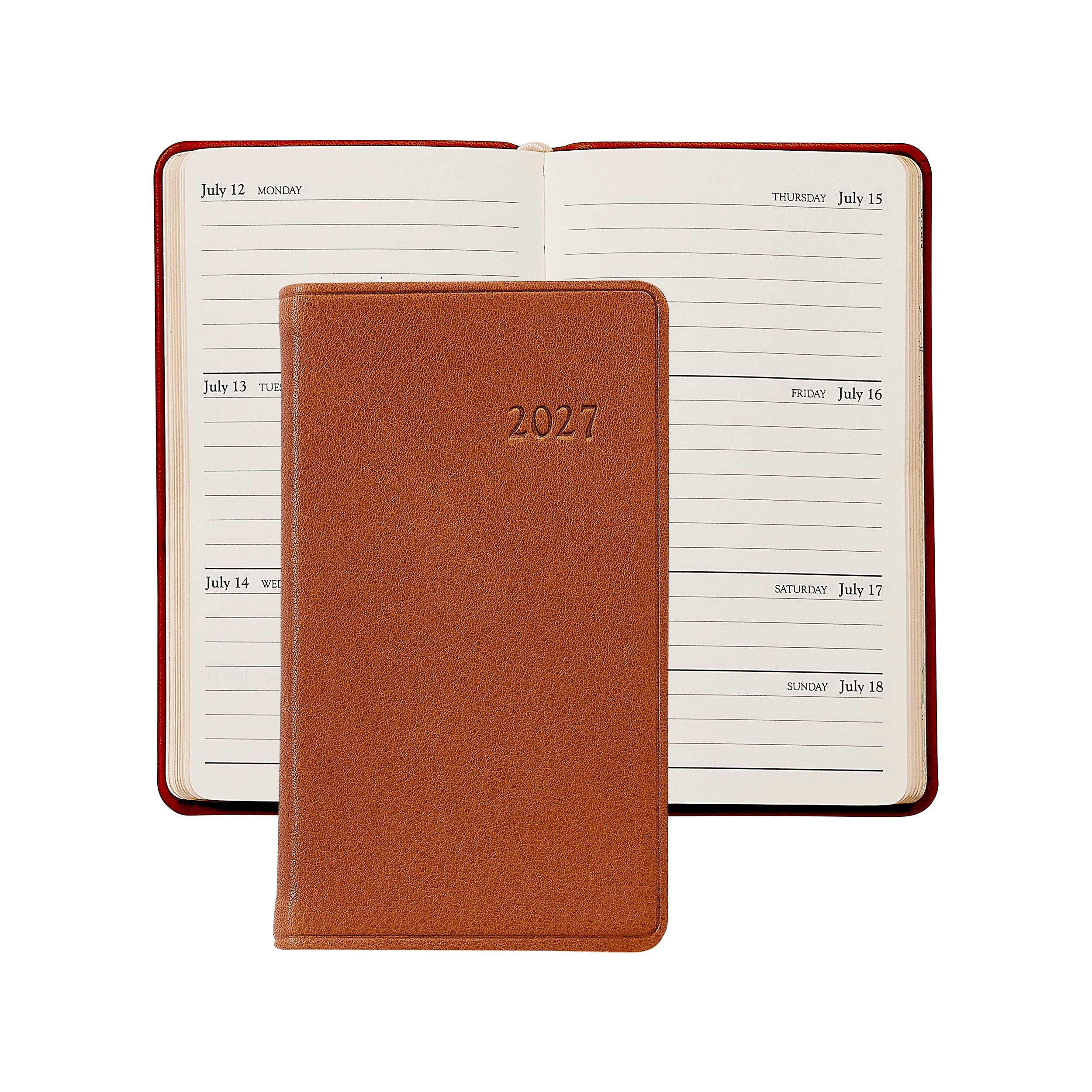 Graphic Image 2027 5" Pocket Datebook Traditional Leather