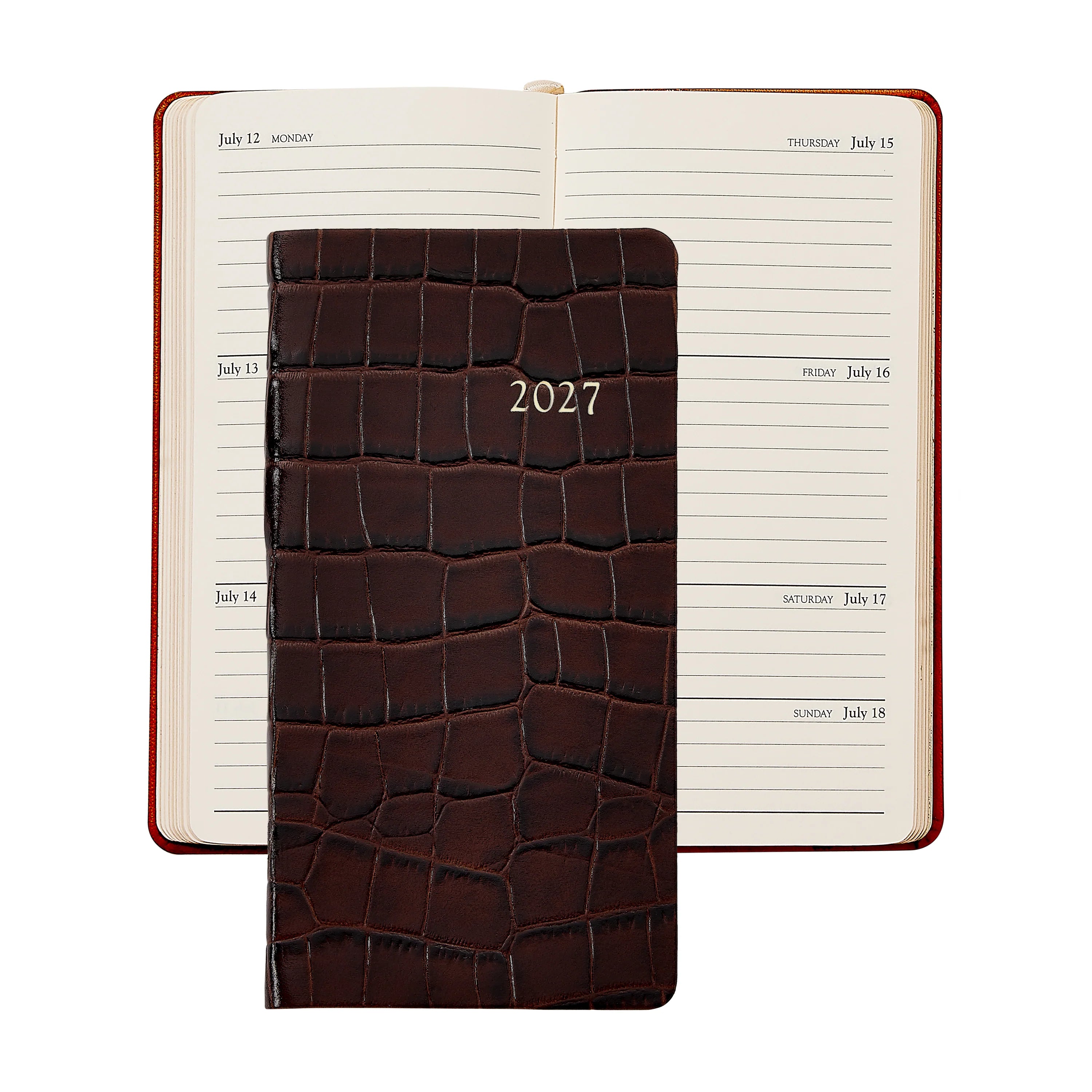 Graphic Image 2027 6" Pocket Datebook Croc Leather