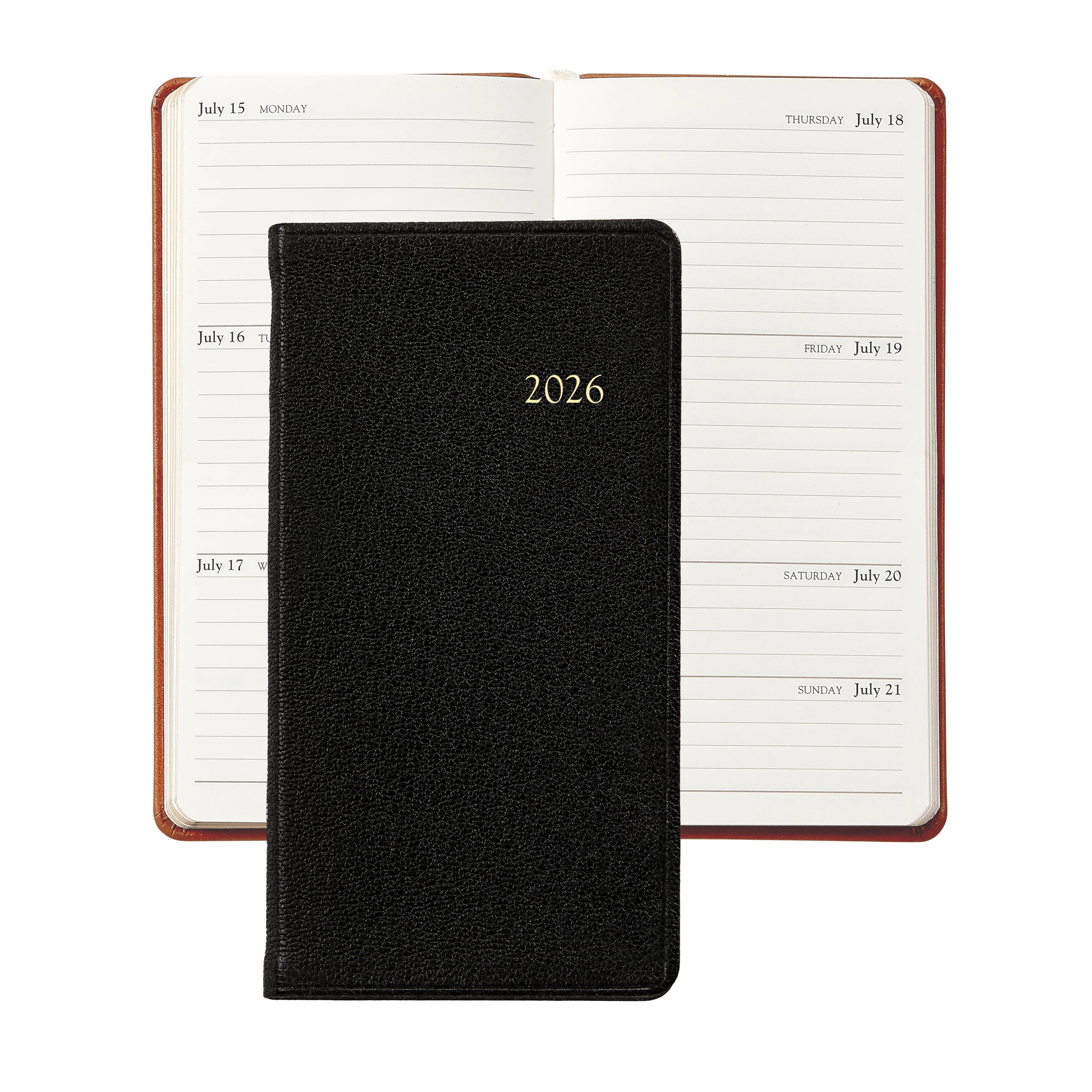 Graphic Image 2026 6" Pocket Datebook Goatskin Leather