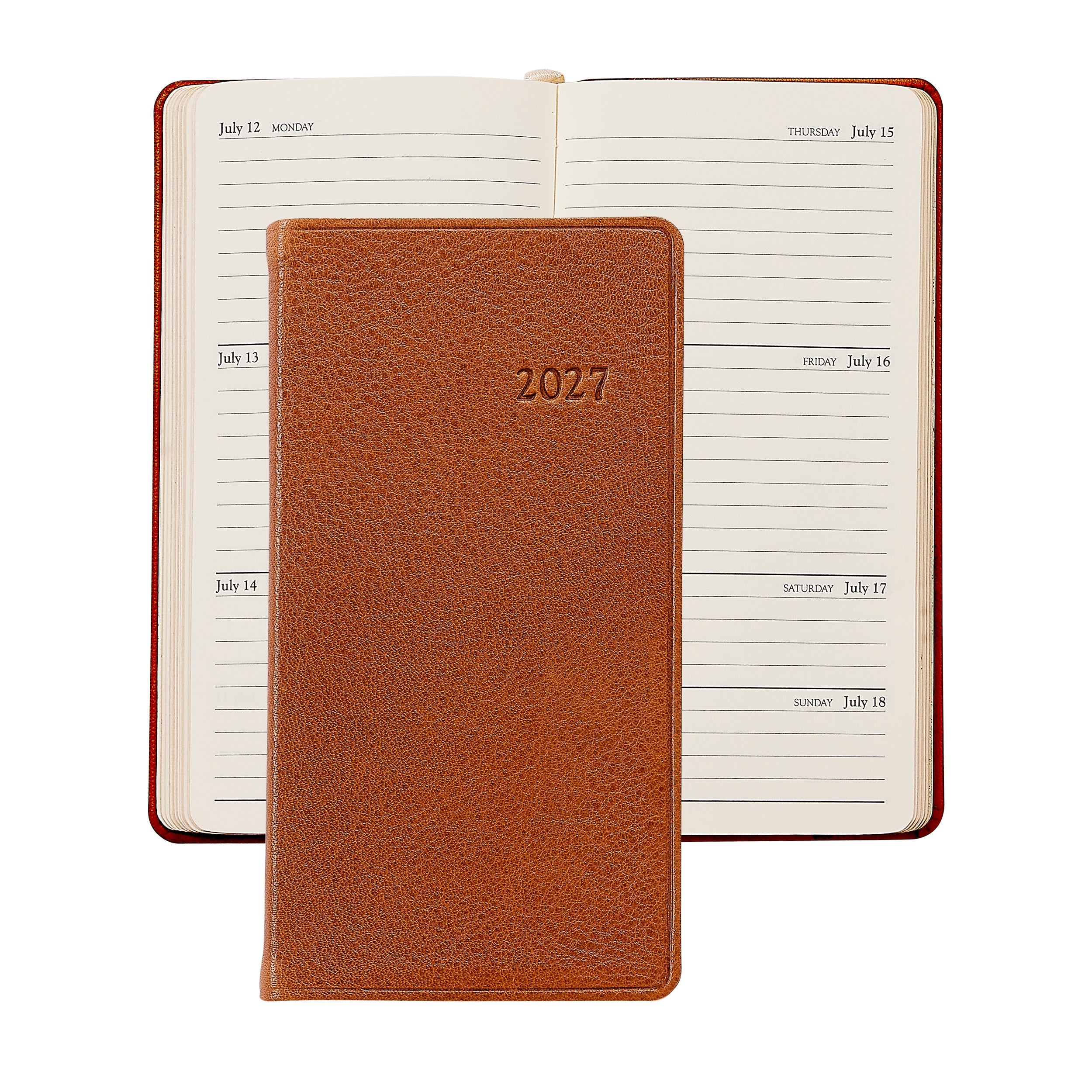Graphic Image 2027 6" Pocket Datebook Traditional Leather