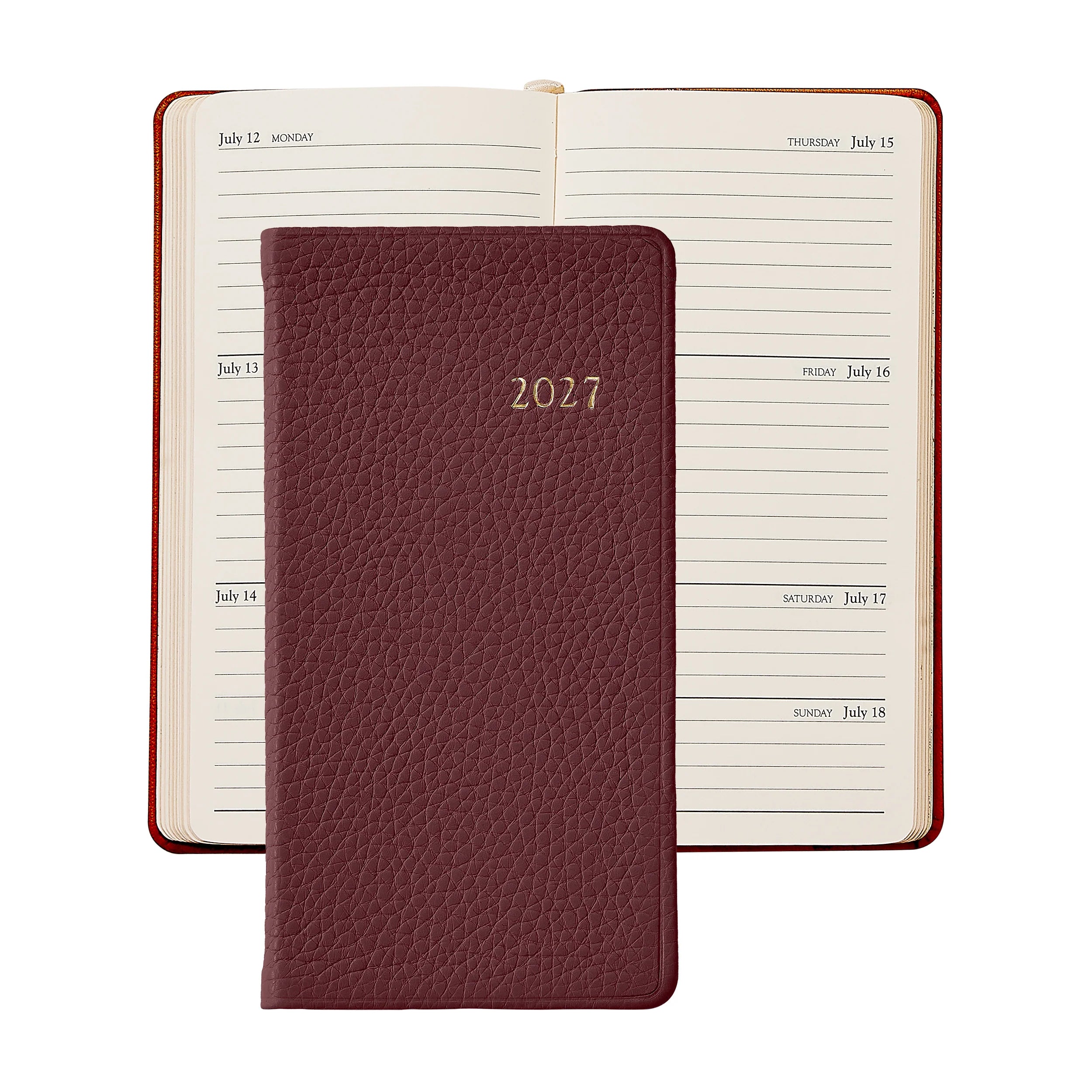 Graphic Image 2027 6" Pocket Datebook Pebble Grain Leather
