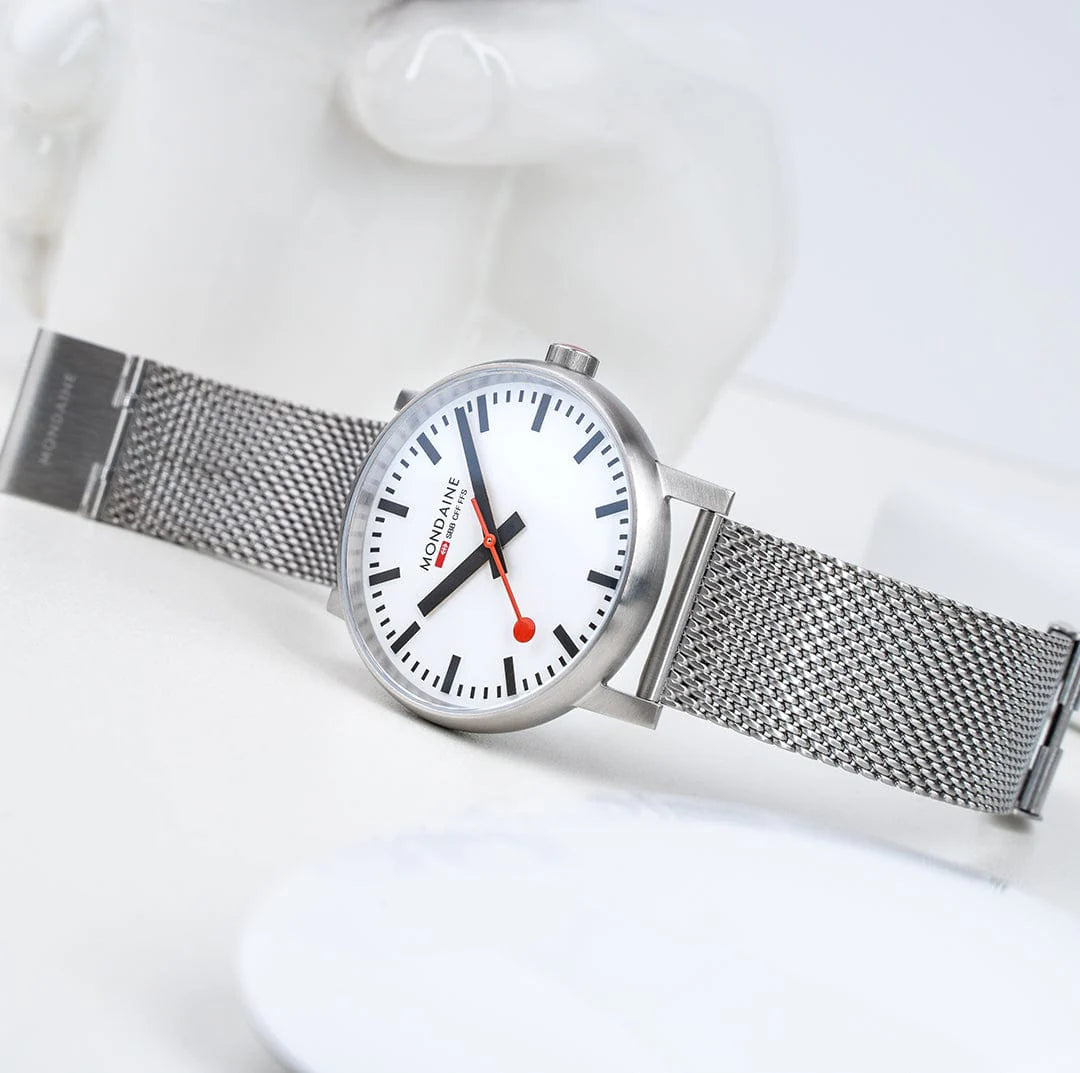 Mondaine Evo2 Men's Watch, Polished Steel, 43 mm, Stainless Steel Strap