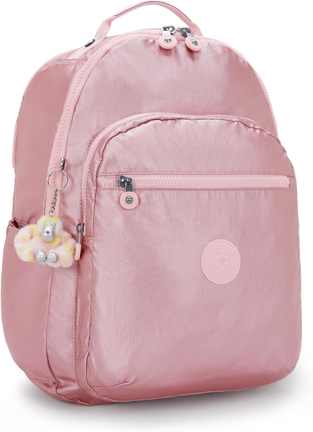 Kipling Seoul Extra Large 17" Laptop Backpack VIP Bronze Pink Metallic