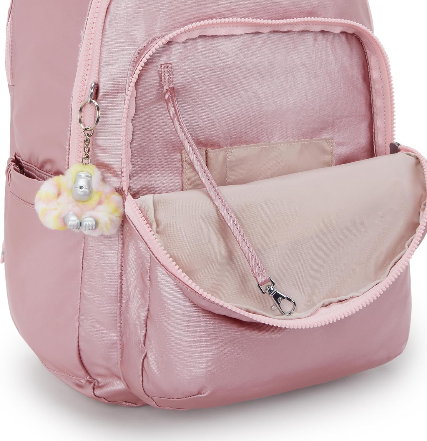 Kipling Seoul Extra Large 17" Laptop Backpack VIP Bronze Pink Metallic