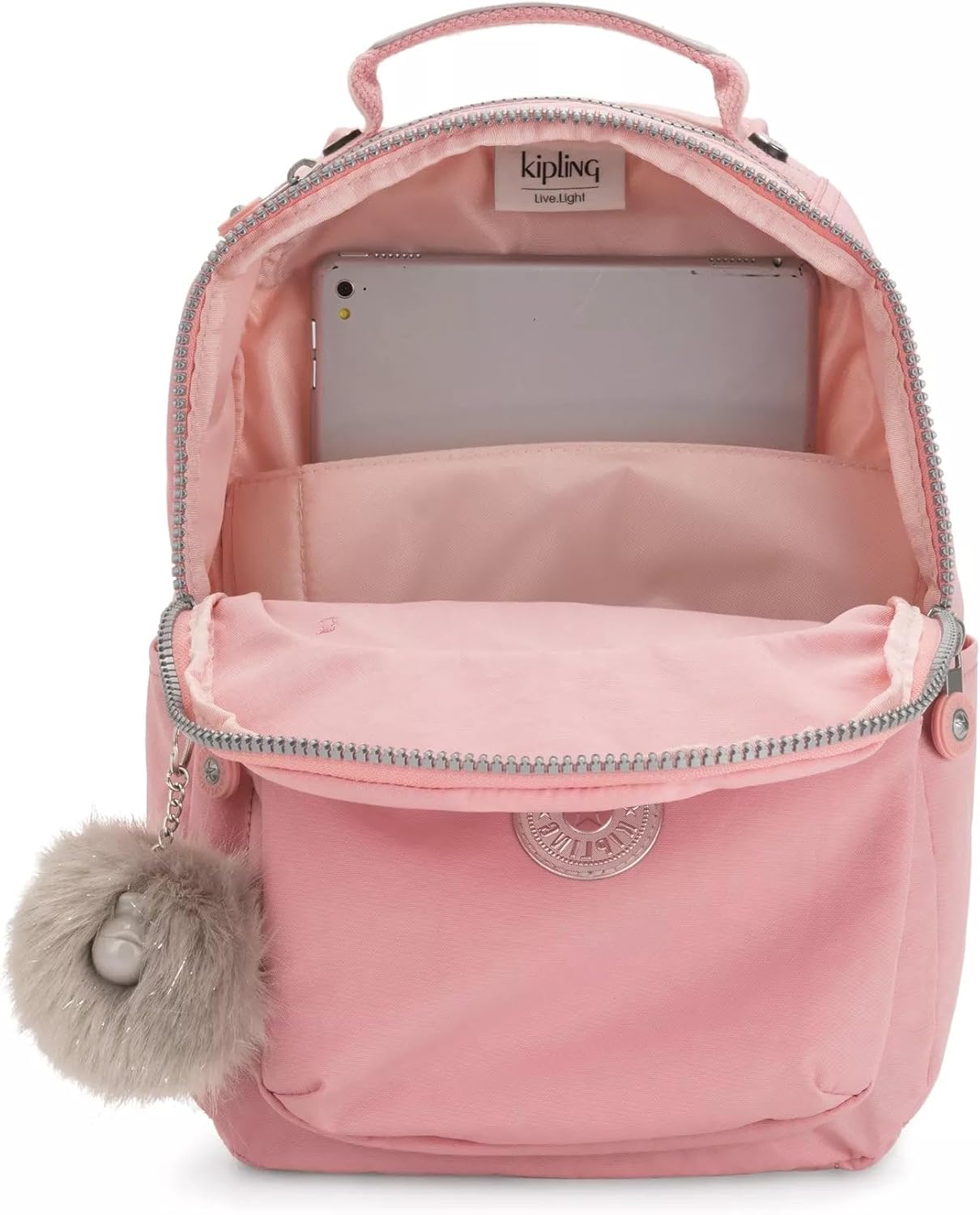Kipling Seoul Small  Nylon Tablet Backpack - Bridal Rose