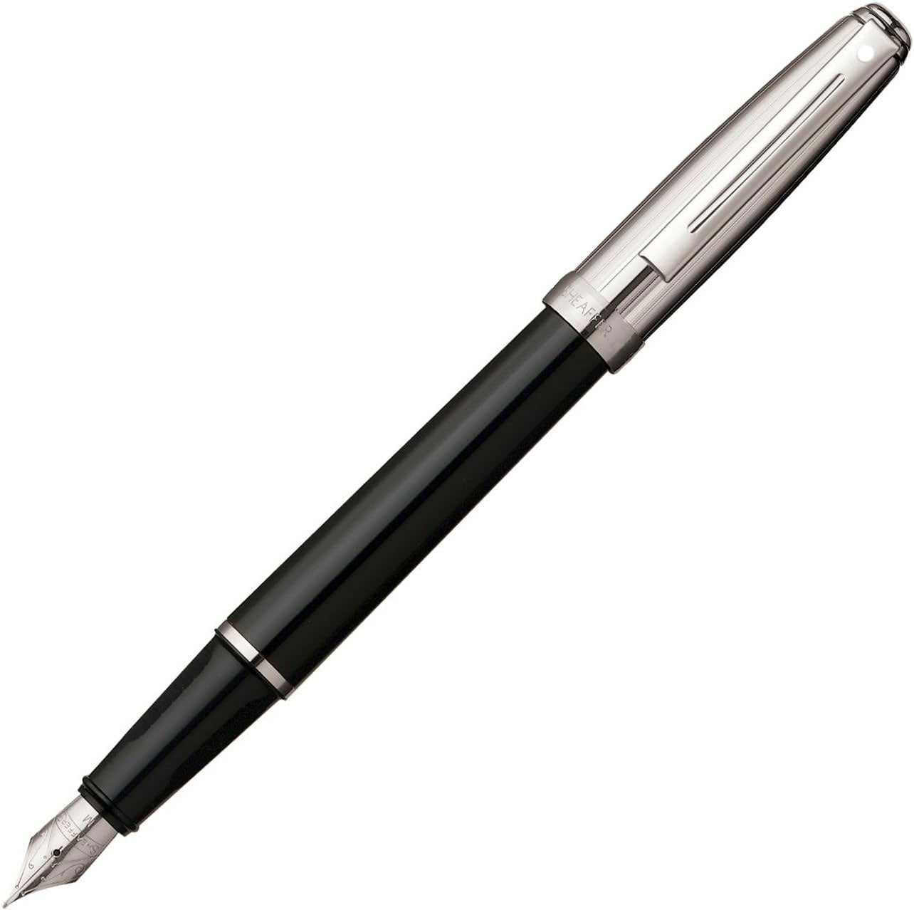 Sheaffer Prelude Black Lacquer W/ Chrome Plate Cap Fountain Pen