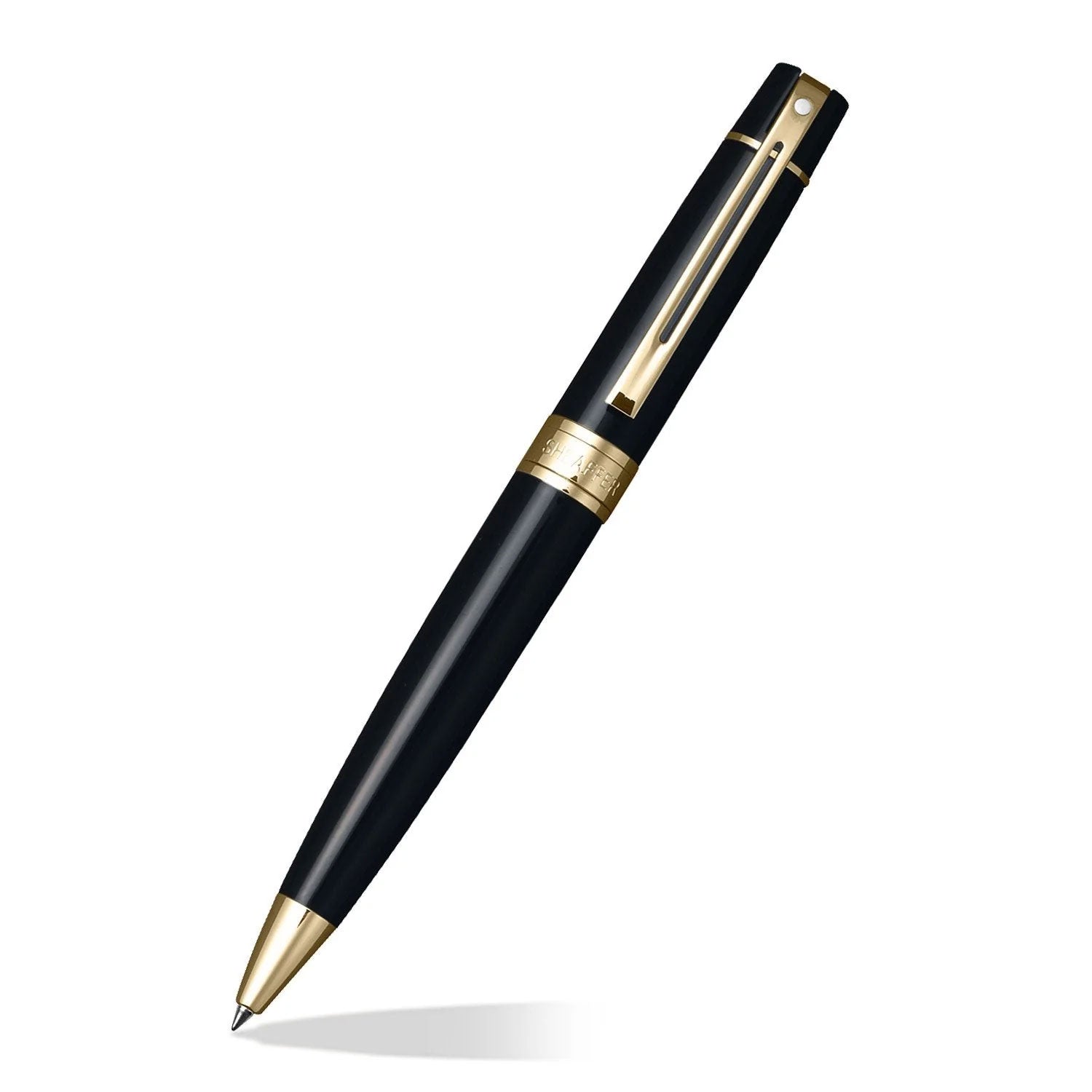 Sheaffer 300 9325 Glossy Black Ballpoint Pen With Gold-tone Trim