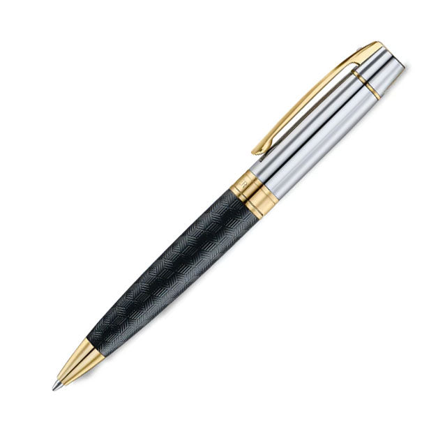 Sheaffer 300 ENGRAVED MATT BLACK BARREL AND SHINY CHROME CAP PVD GOLD TRIMS BP