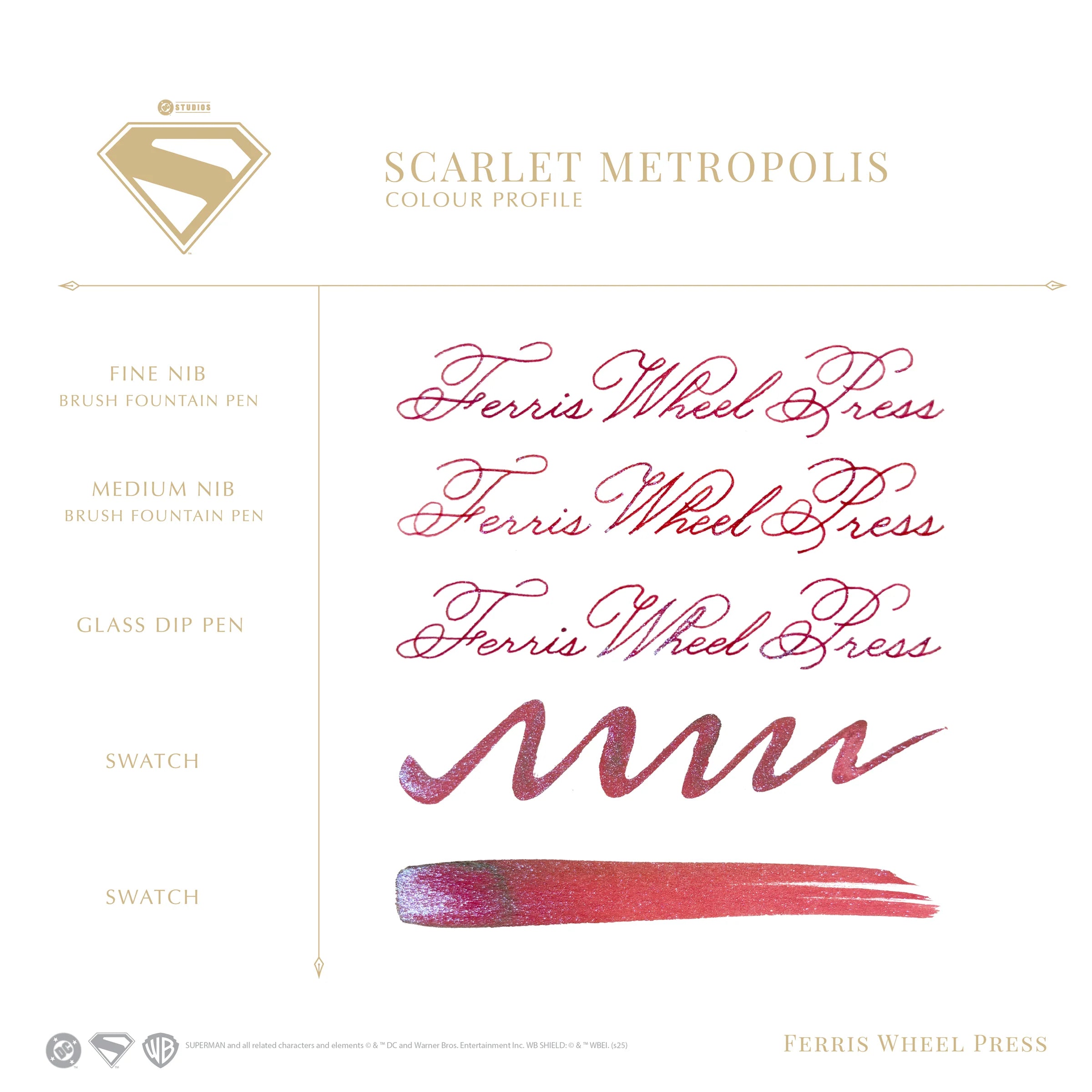 Ferris Wheel Press Warner Bros. | Superman | Scarlet Metropolis 28ml Ink