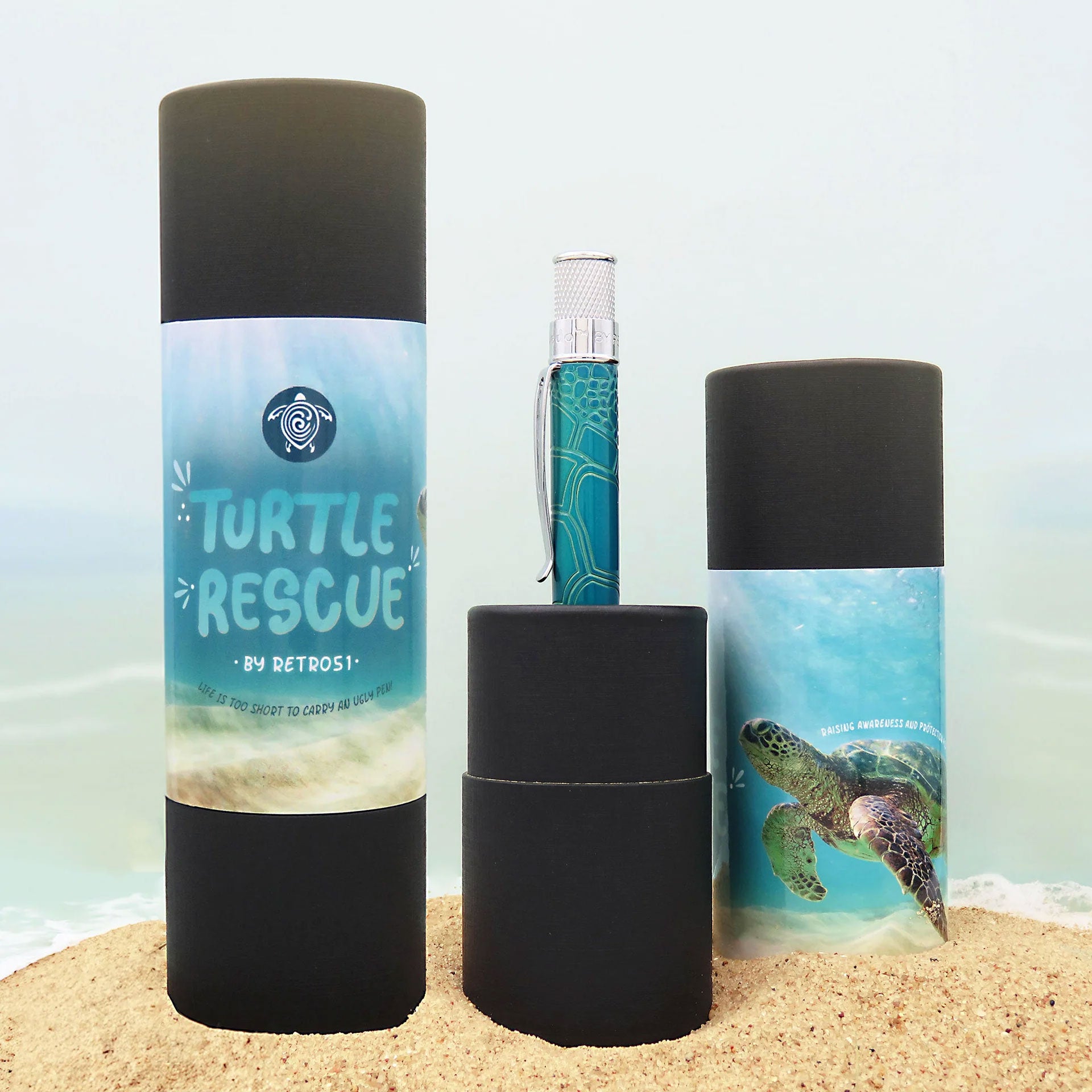 Retro 1951 Tornado Rescue - Sea Turtle Rescue Ballpoint