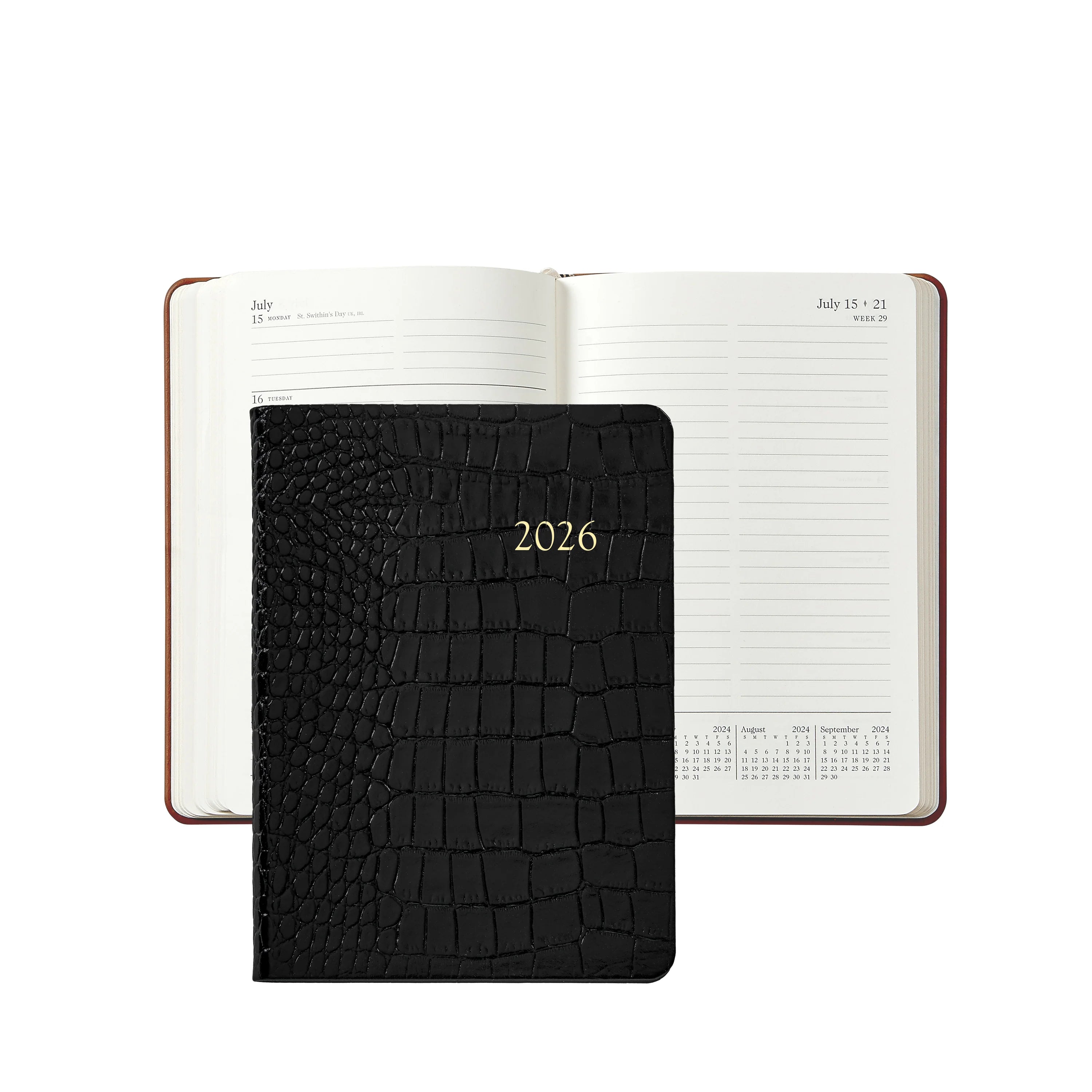 Graphic Image 2026 Weekly Notebook Embossed Croc Leather