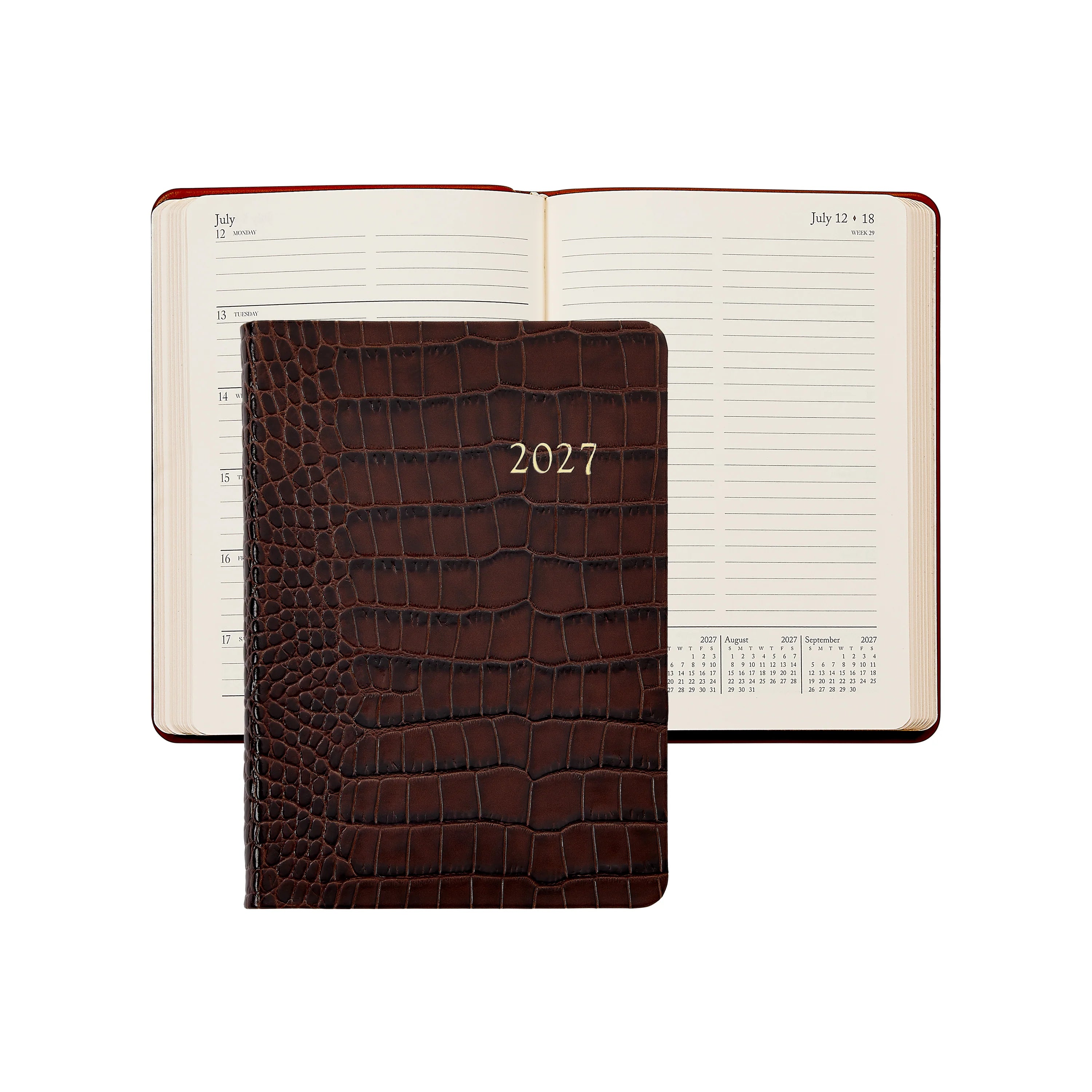 Graphic Image 2027 Weekly Notebook Embossed Croc Leather