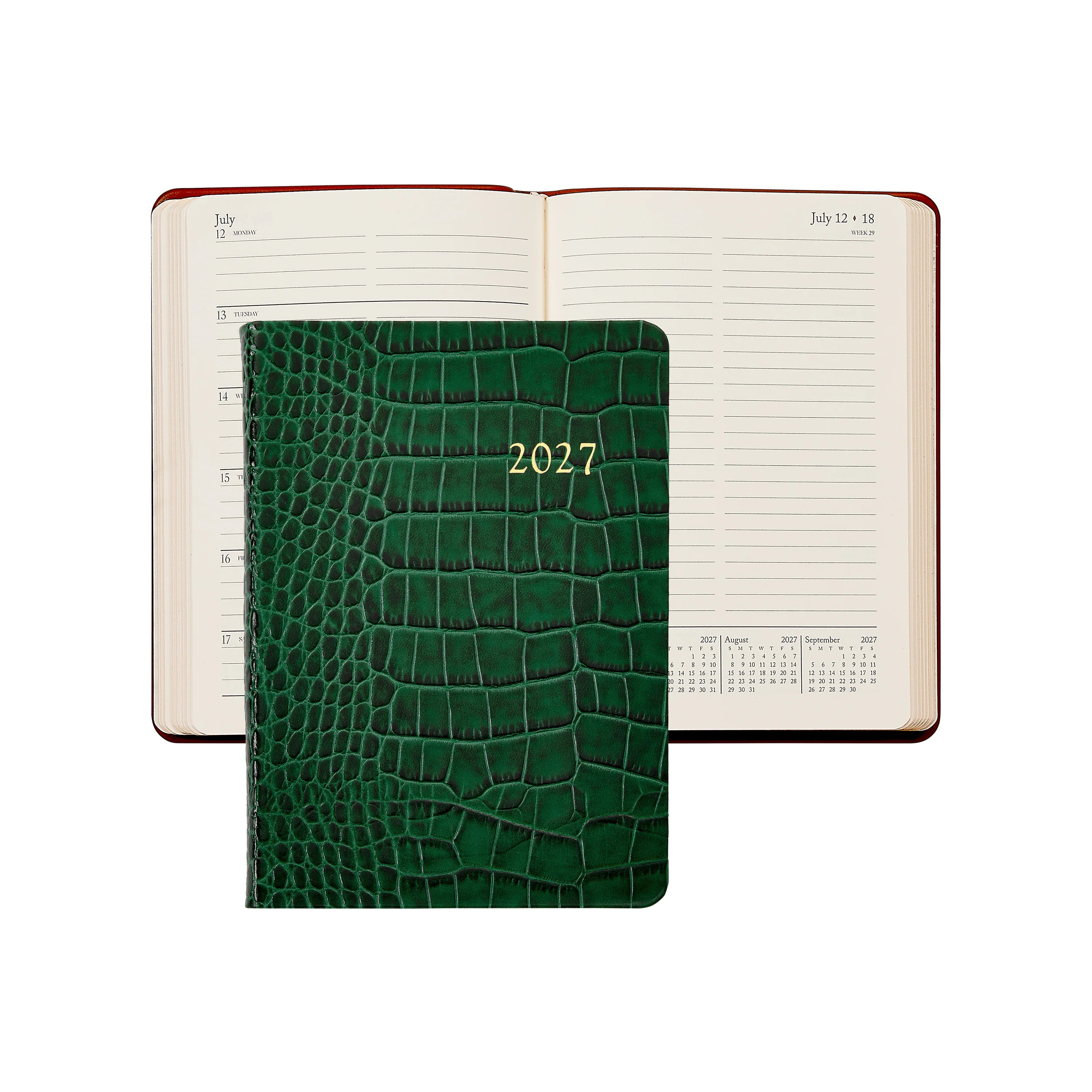 Graphic Image 2027 Weekly Notebook Embossed Croc Leather