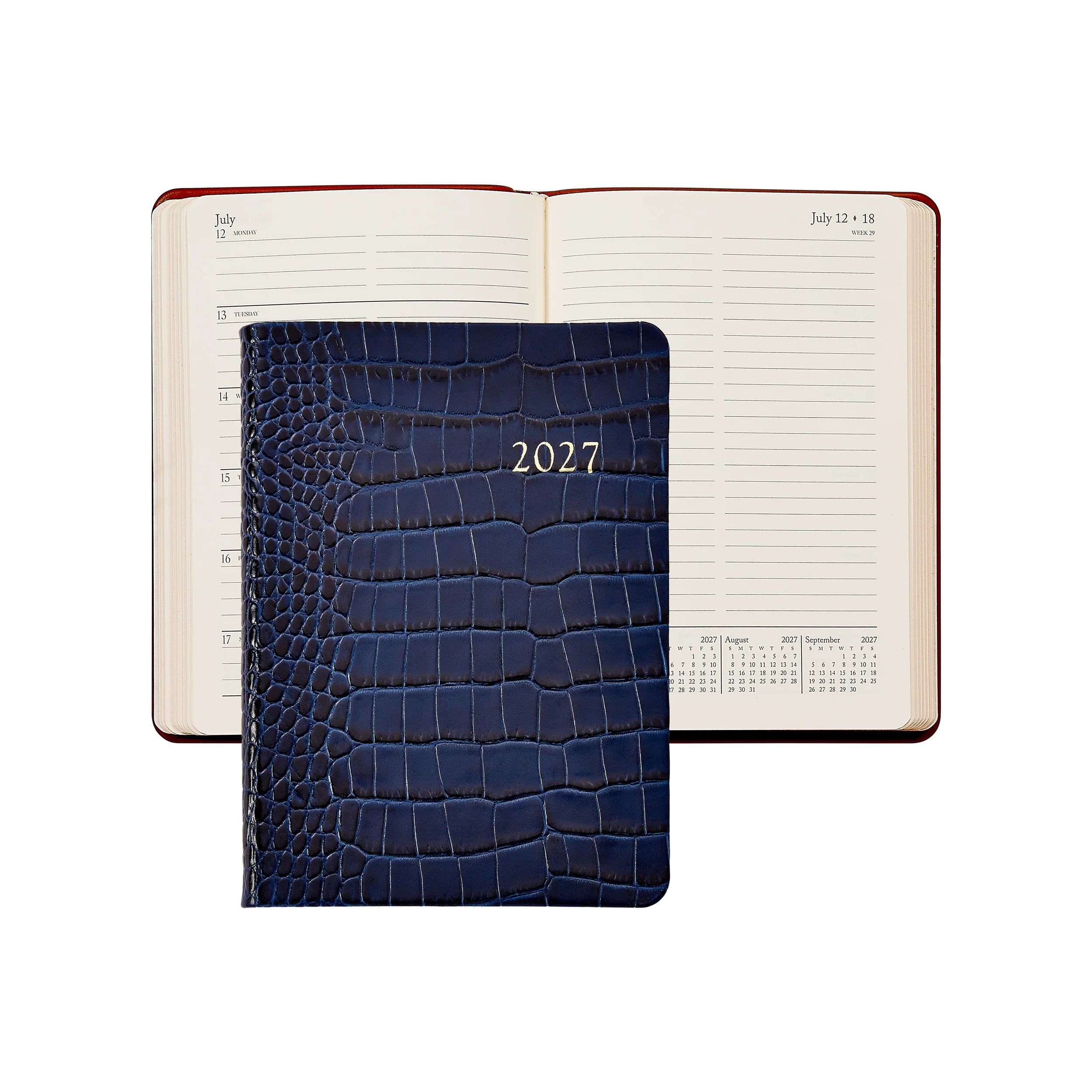 Graphic Image 2027 Weekly Notebook Embossed Croc Leather