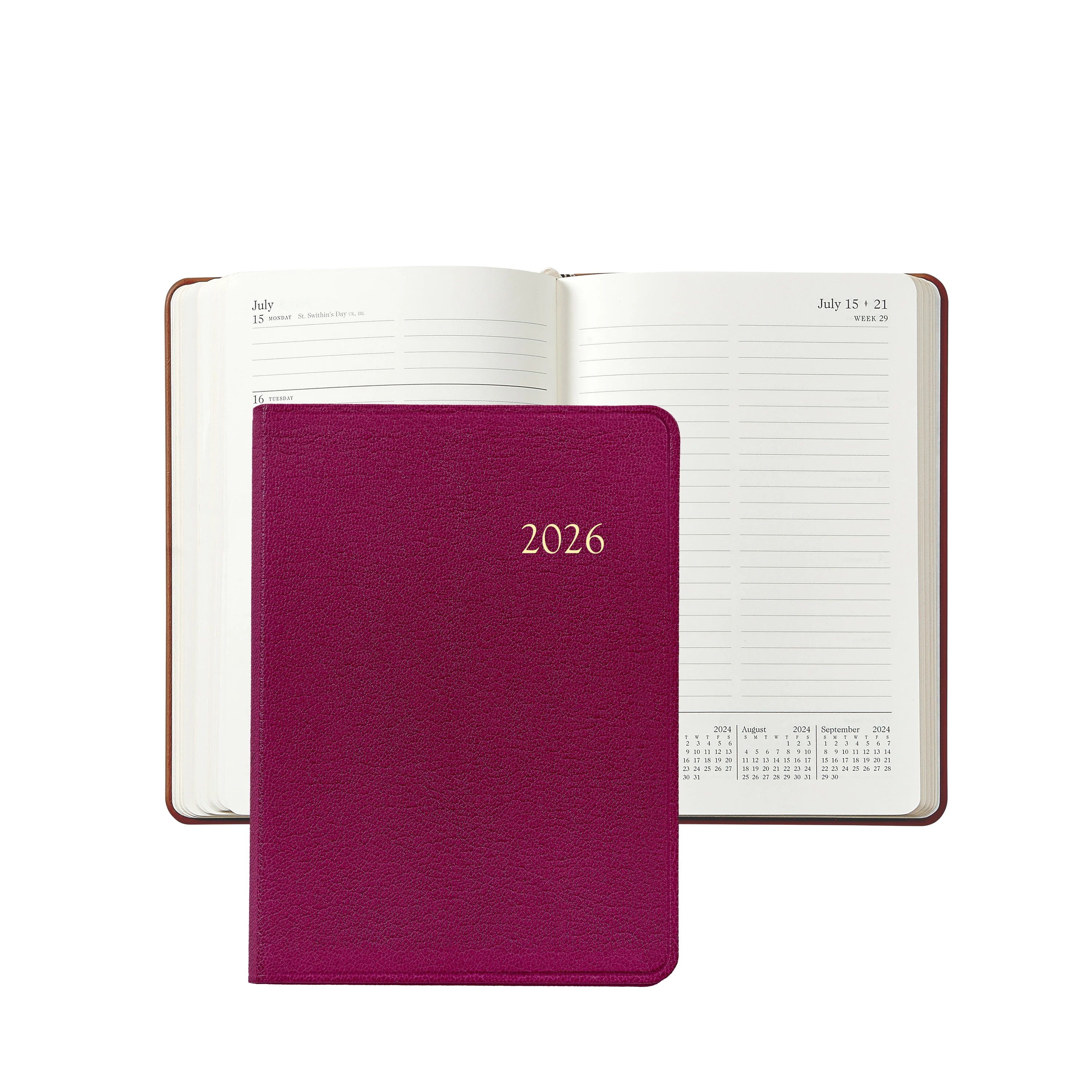Graphic Image 2026 Weekly Notebook Goatskin Leather
