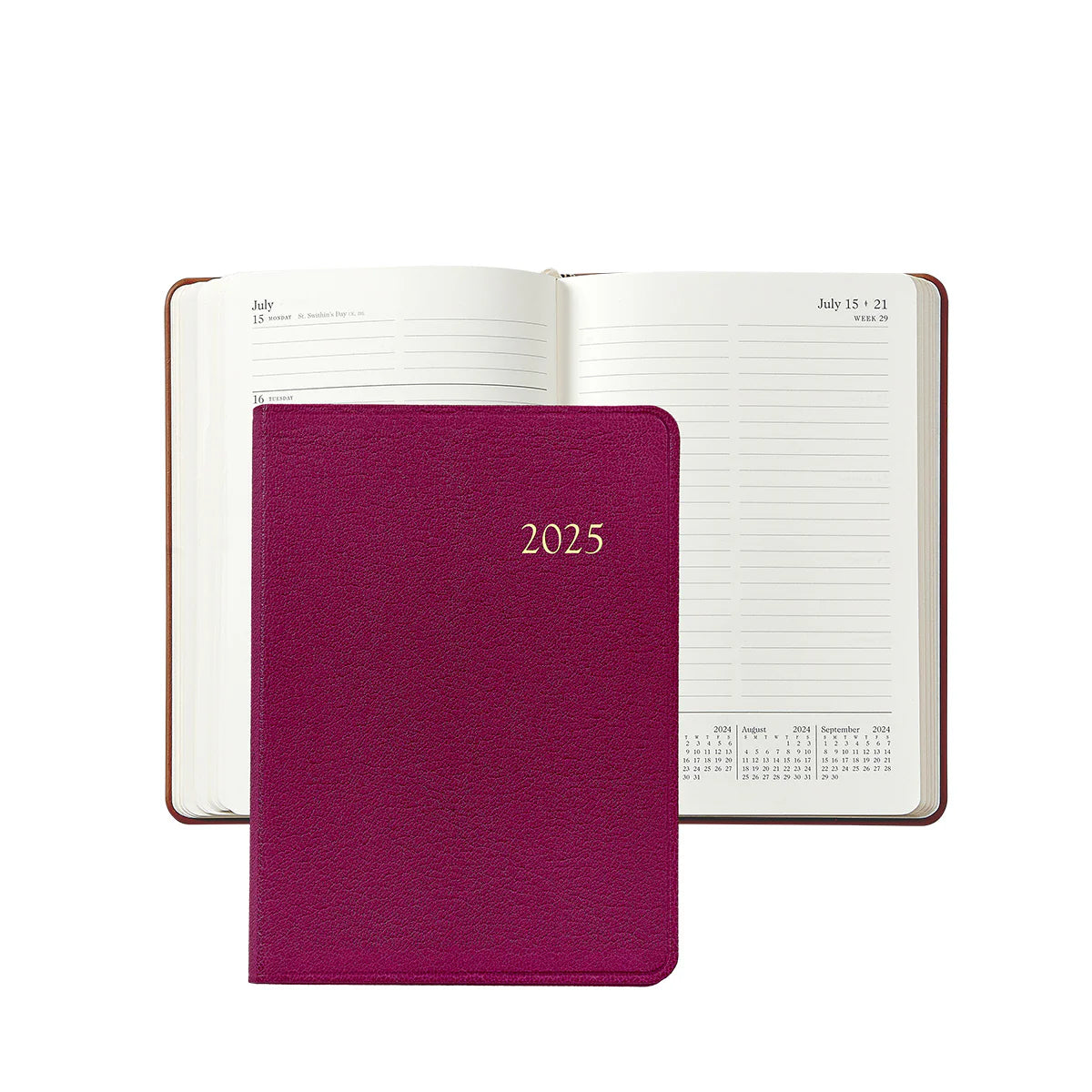 Graphic Image 2025 Weekly Notebook Goatskin Leather