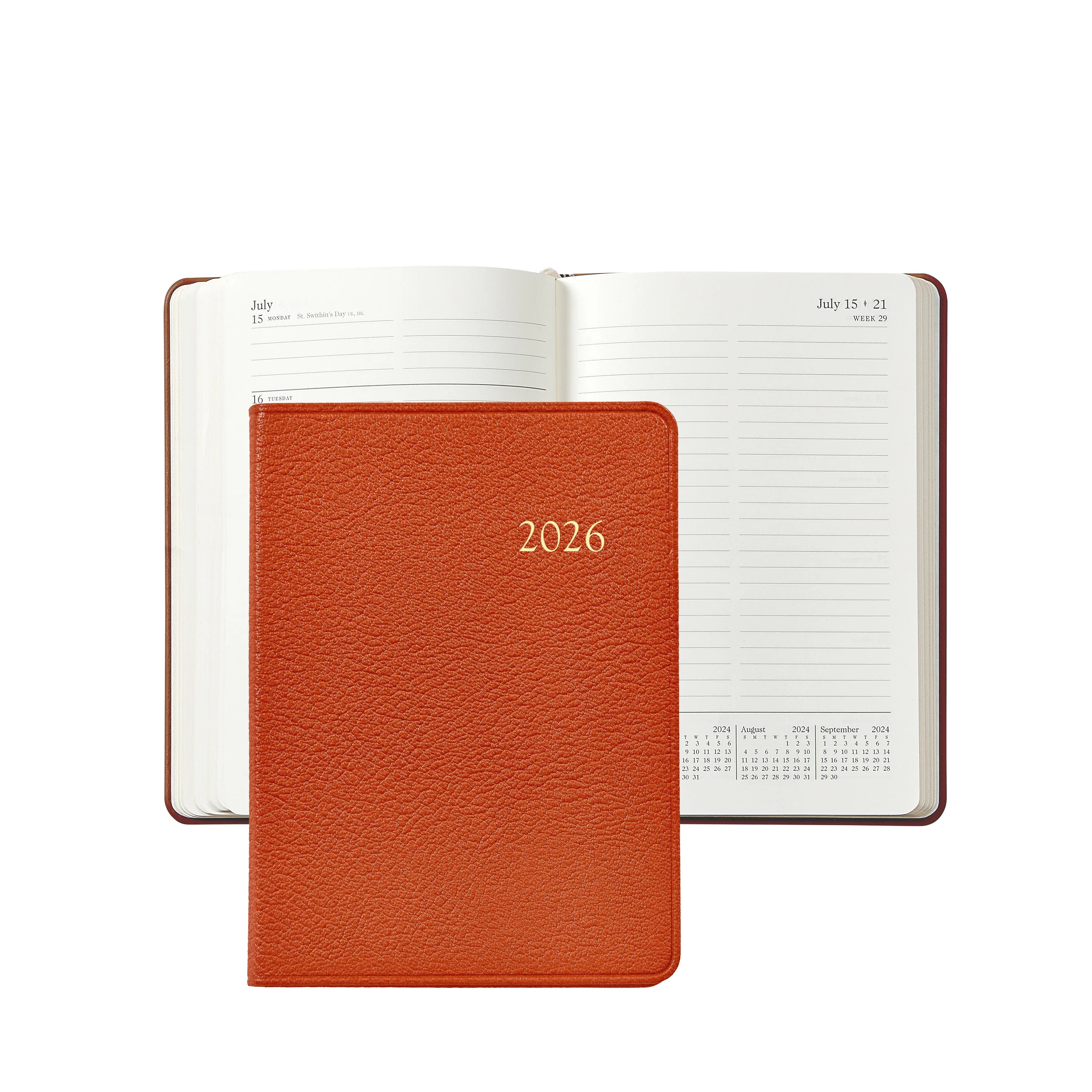 Graphic Image 2026 Weekly Notebook Goatskin Leather