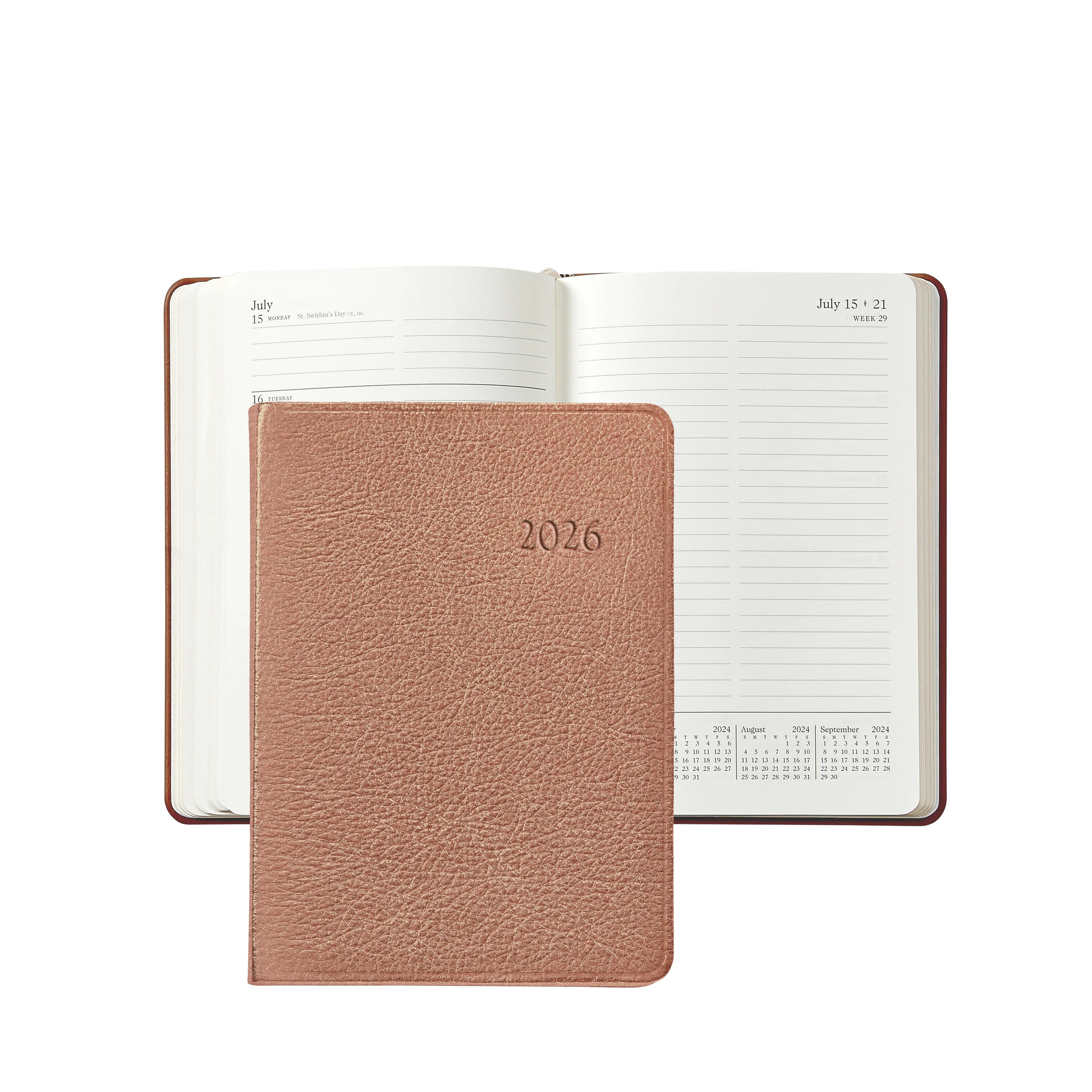 Graphic Image 2026 Weekly Notebook Goatskin Leather
