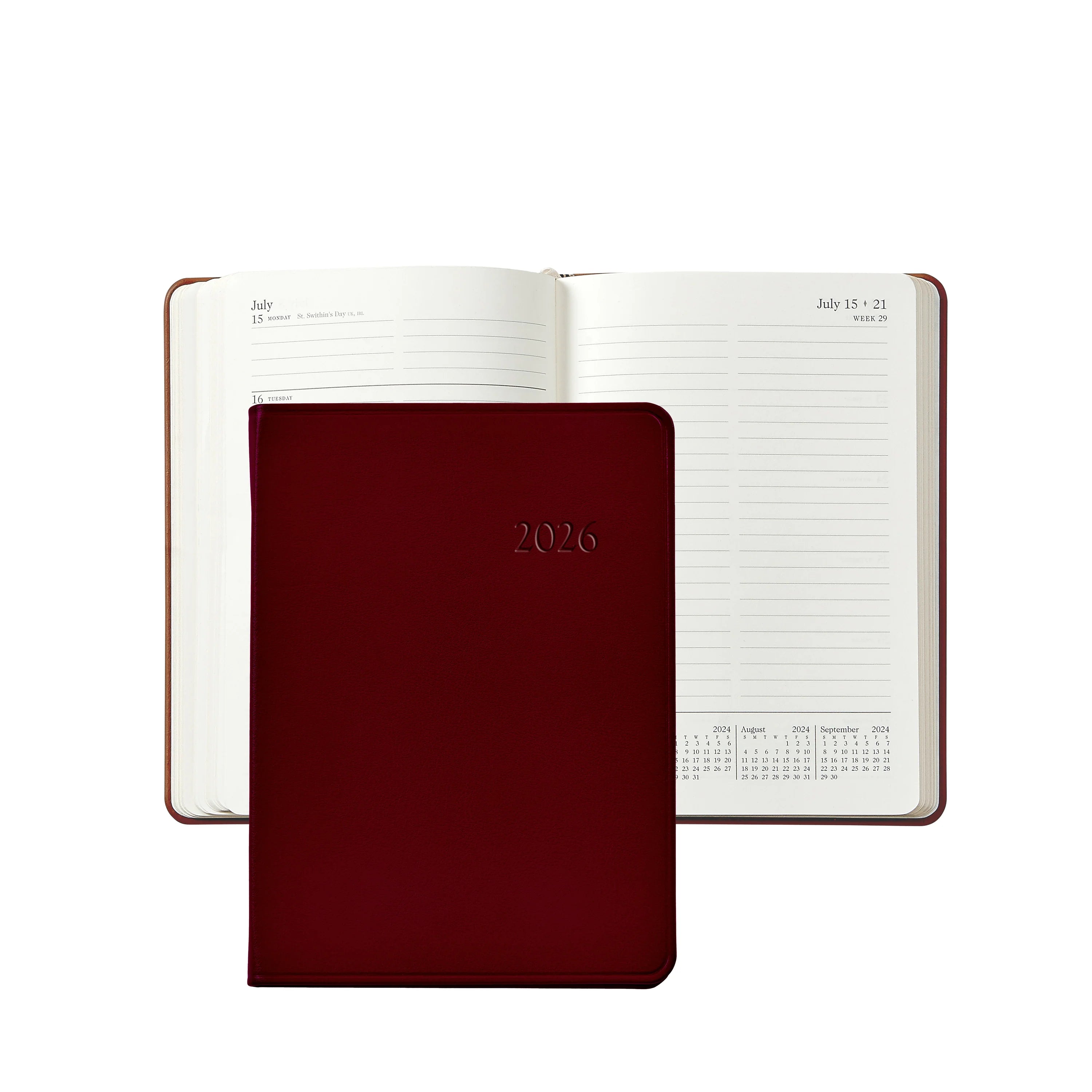 Graphic Image 2026 Weekly Notebook Traditional Leather
